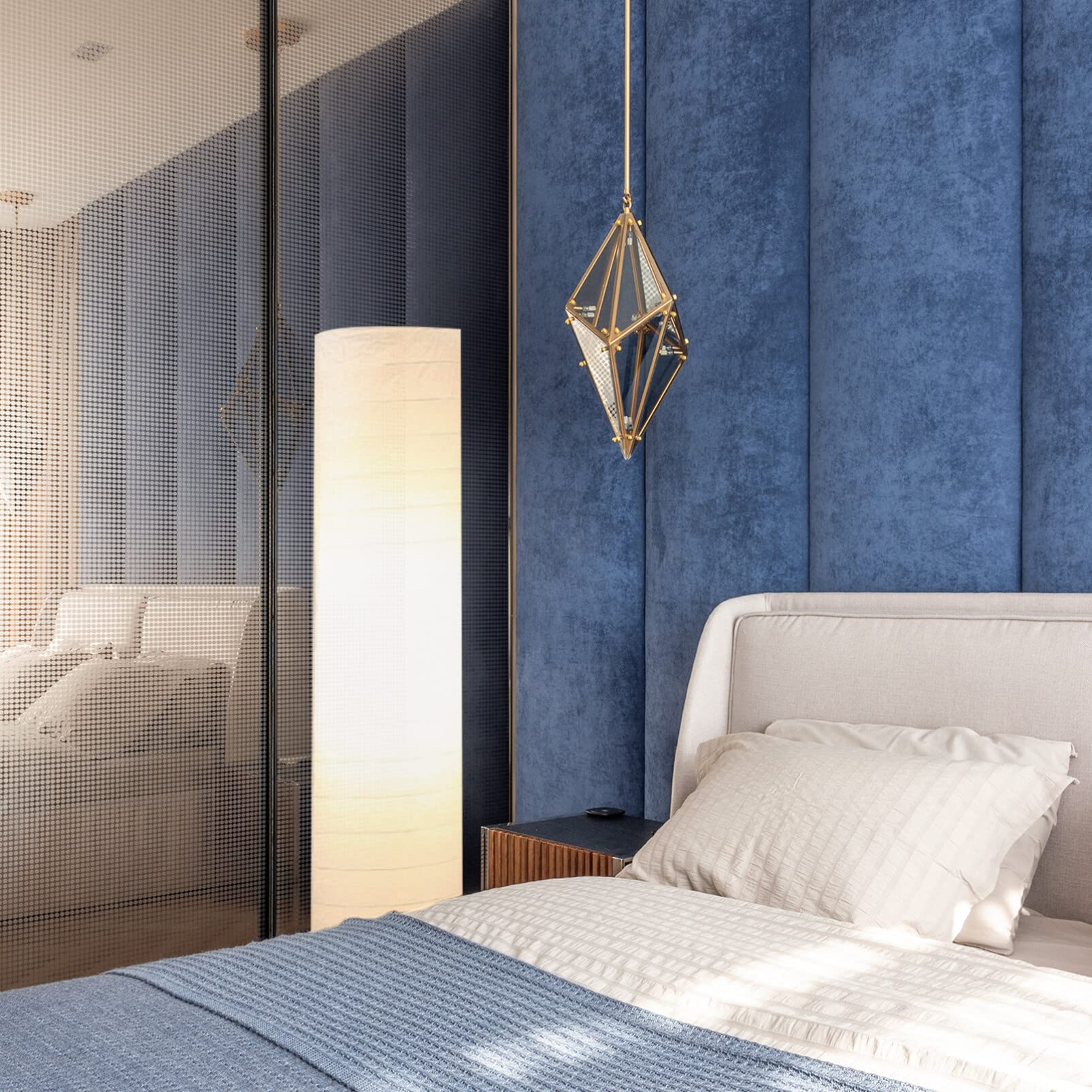 Nordic Style Paper Floor Lamp Shade - Barrel Chandelier Cover for Home, Hotel, Bedside, Desk & Wall Lamps | Elegant Lighting Decor for Living Room, Bedroom & Office