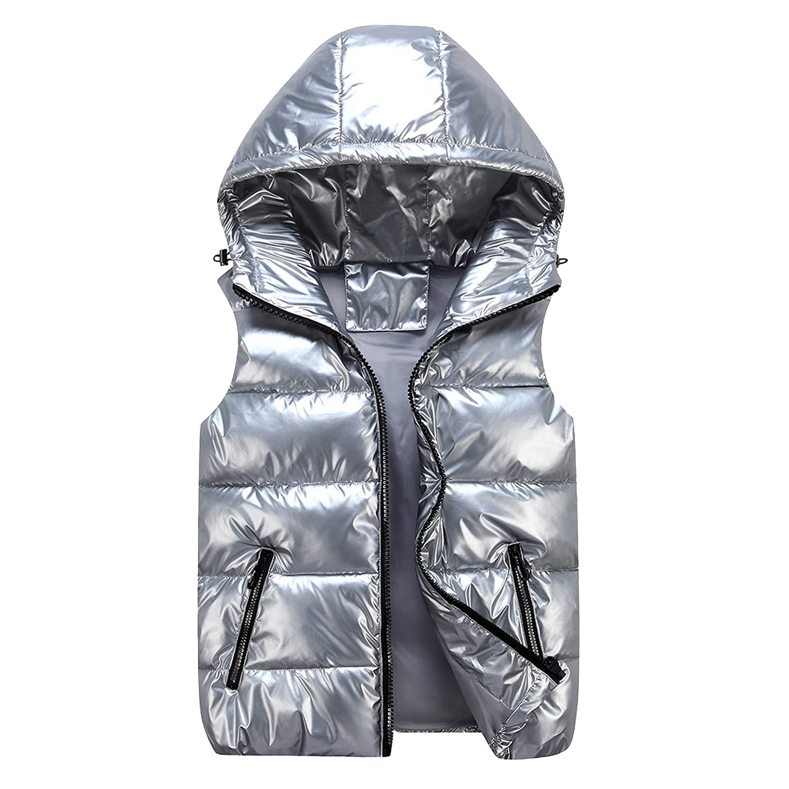 Unisex Casual Solid Vest Coat with Zipper Pockets - Loose Sleeveless Hooded Jacket for Toddler Girls & Boys | Perfect for Outdoor Play, School & Everyday Wear