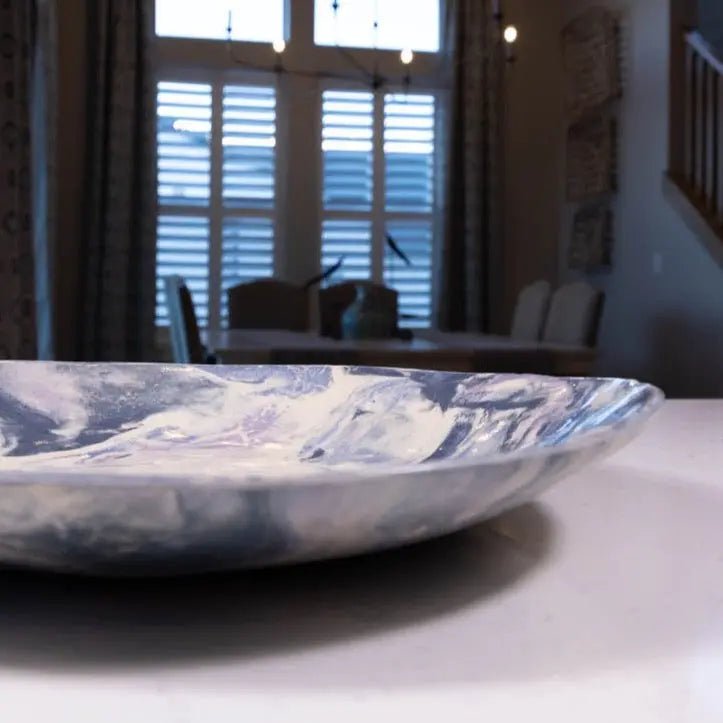 XXL Stoneware Nerikomi Serving Bowl - Handcrafted Decorative Bowl for Dining & Entertaining (Big Bowl Series) | Perfect for Salads, Pasta, Fruit Display & Home Decor