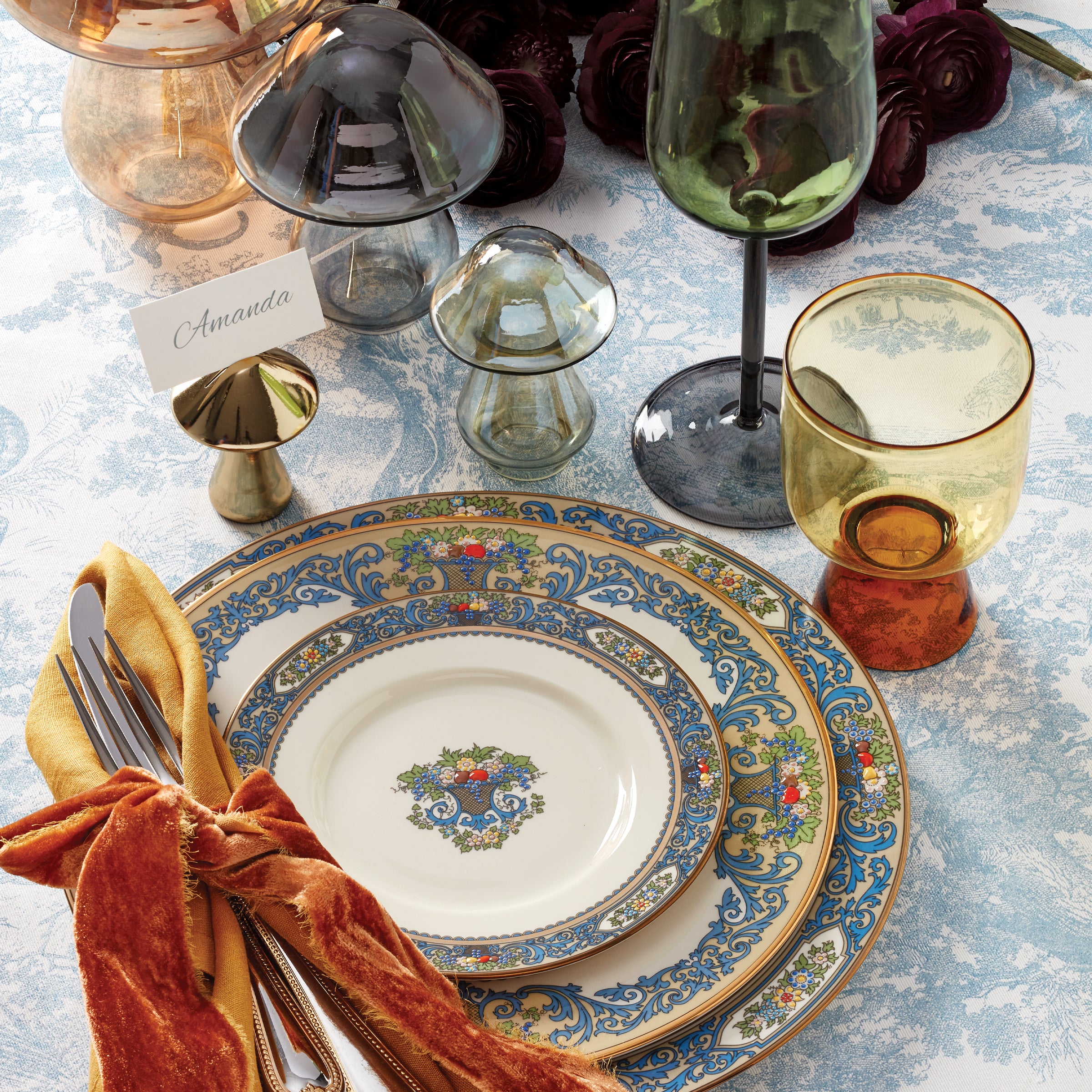 Elegant Autumn Accent Plate Set - Decorative Seasonal Dinner Plates for Fall Table Decor, Thanksgiving, and Holiday Entertaining