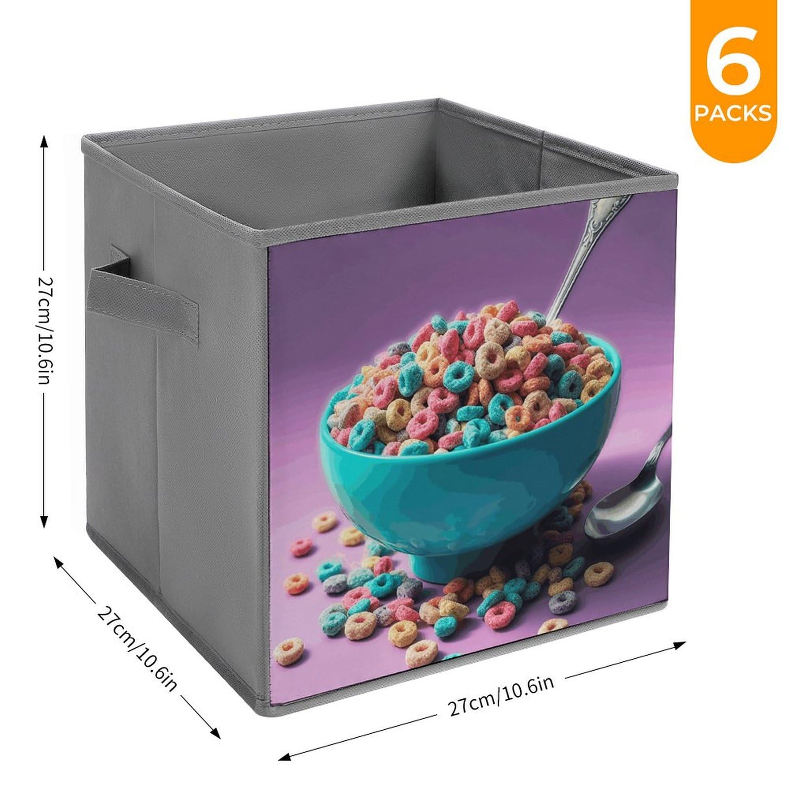 Collapsible Waterproof Storage Cube Bins with Handles - 6 Pack Organizer for Home, Closet, Office & Bedroom - Perfect for Cereal, Toys, Bowls & More | Space-Saving Foldable Design
