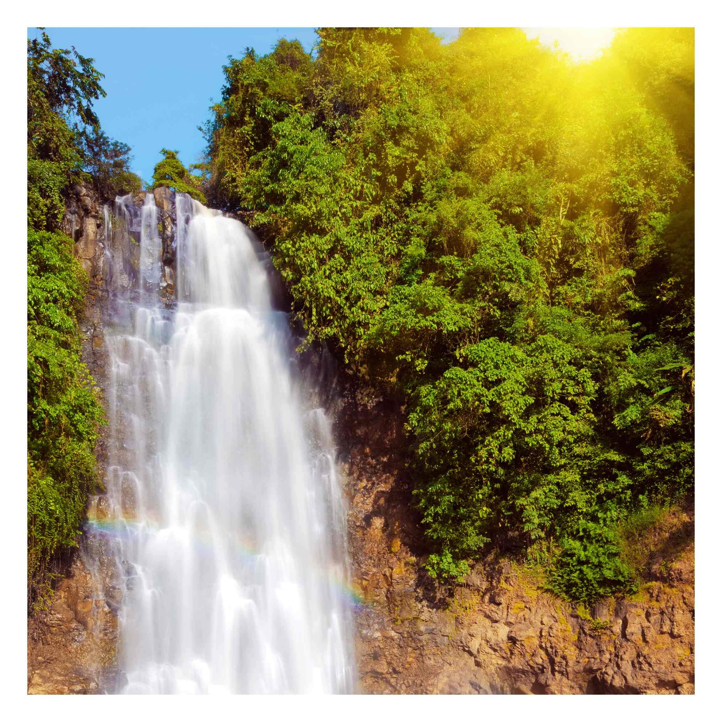 Premium Non-Woven Wallpaper - Waterfall Romance Mural - Self-Adhesive Square Wall Decal for Feature Walls | Perfect for Bedroom, Living Room & Home Decor | Easy Peel & Stick Installation