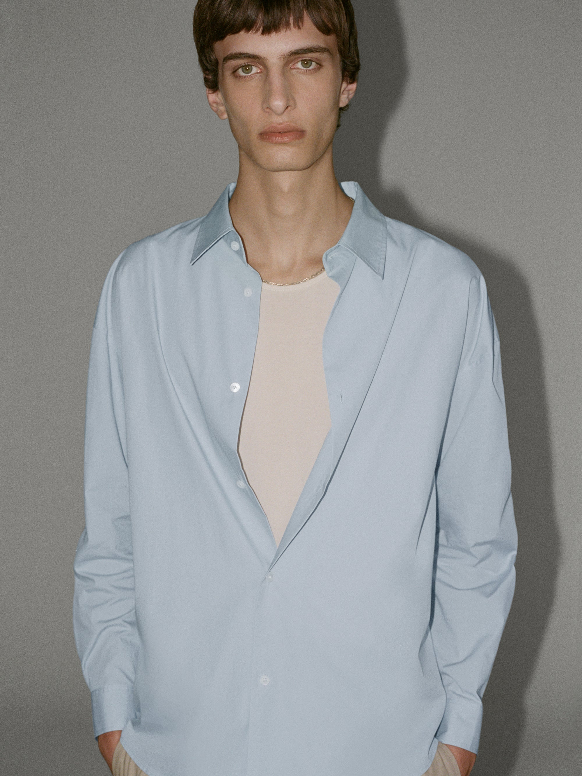 Comfortable Relaxed Cotton Shirt for Men - Light Blue Casual Wear | Perfect for Everyday Outfits, Weekend Outings & Office Casual Fridays