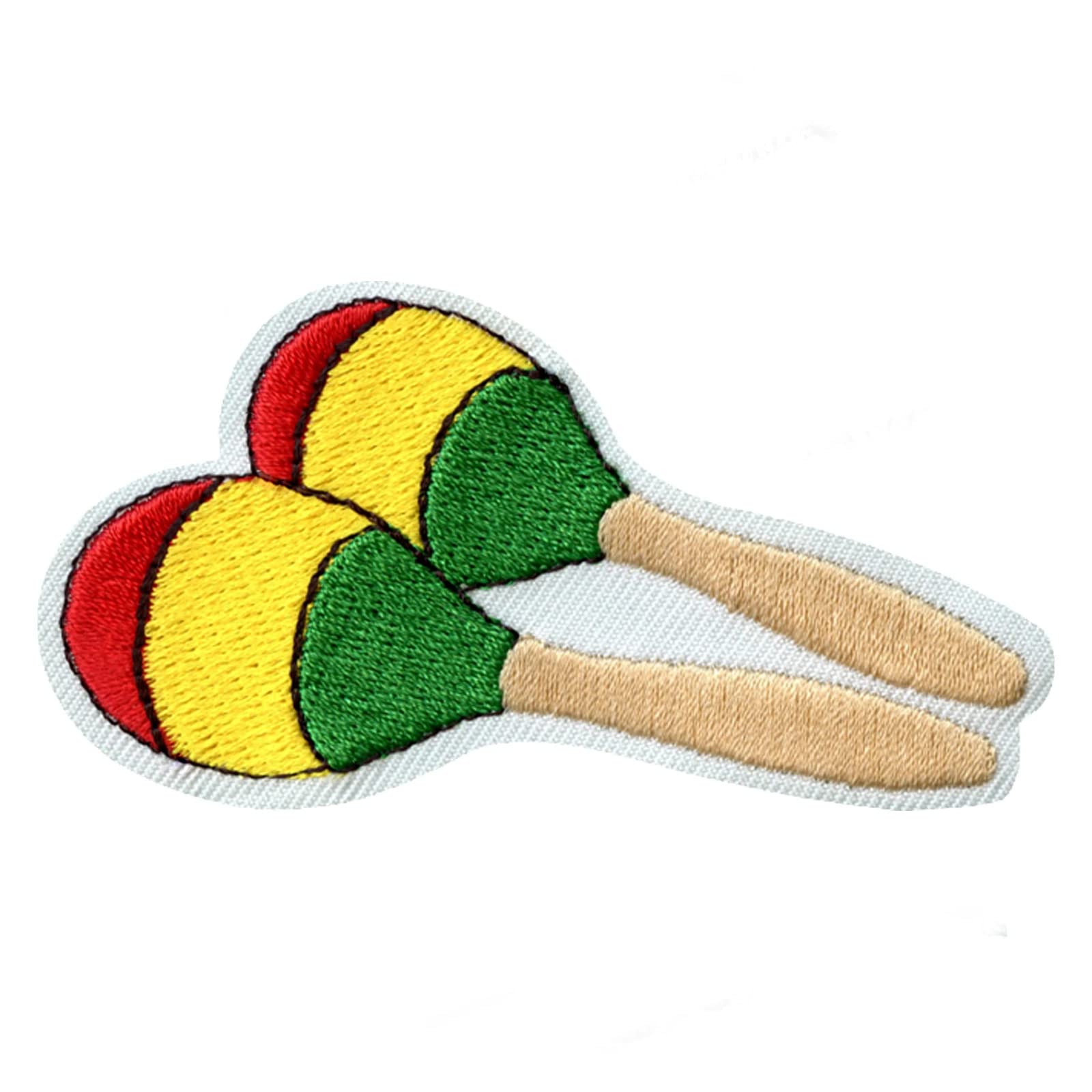 Colorful Latin Maracas Patch - Embroidered Iron On Applique for DIY Crafts, Costumes & Musical Instruments | Perfect for Halloween, Parties & Music Performances