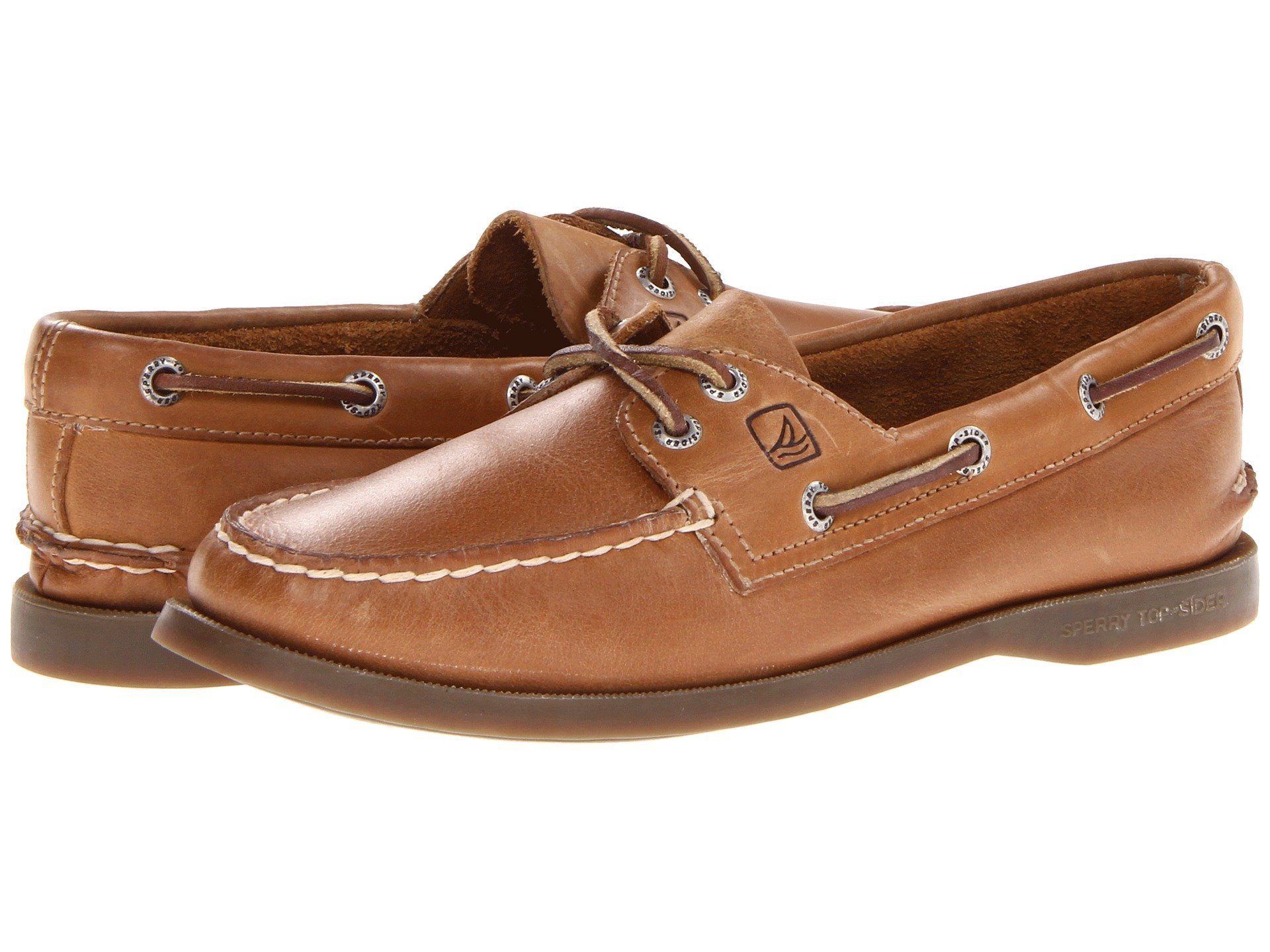 Sperry Women's A/O 2-Eye Boat Shoe in Tan - Size 10 Wide | Comfortable Non-Slip Deck Shoes for Sailing, Boating & Casual Wear