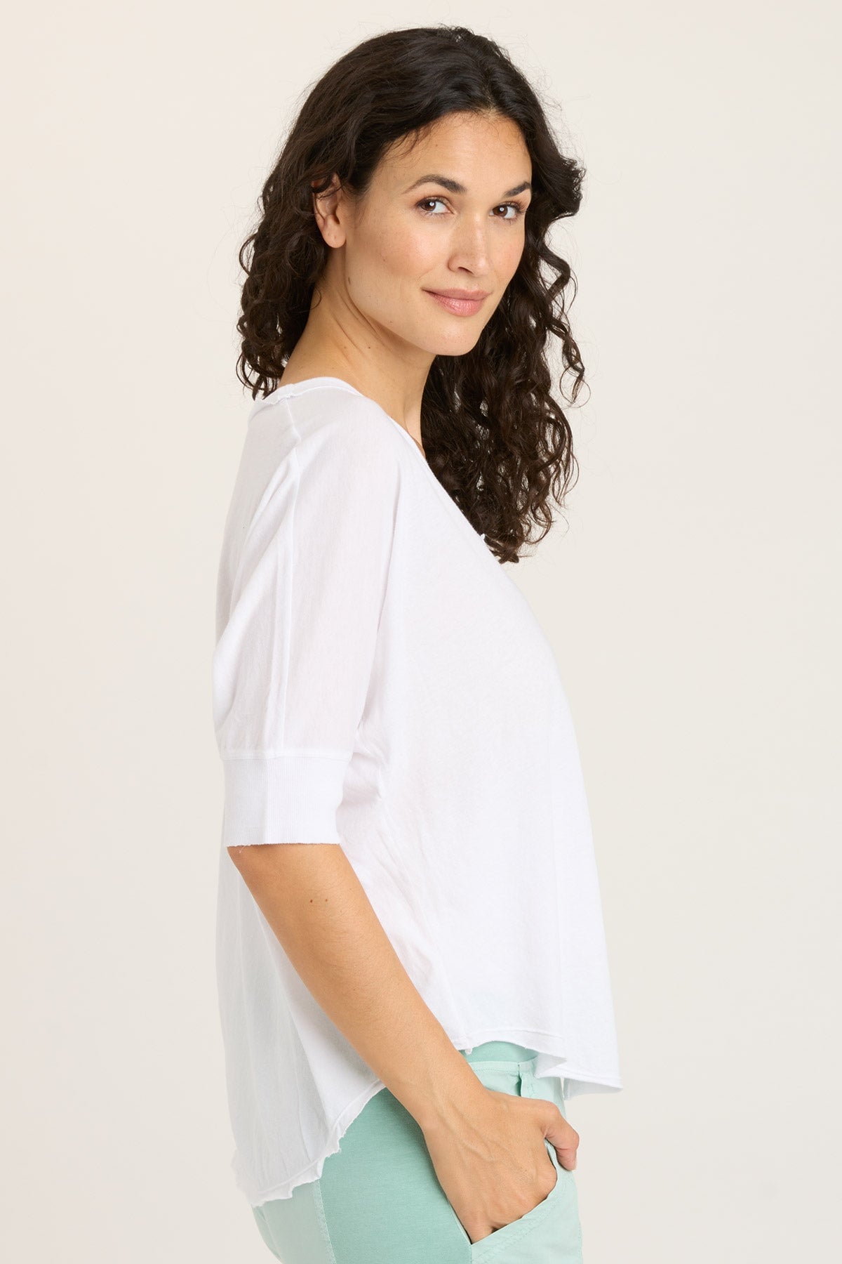 Gardiner Banded Sleeve Top 2.0 - Women's Fashion T-Shirt with Stylish Sleeve Bands | Perfect for Casual Wear, Workout & Everyday Outfits