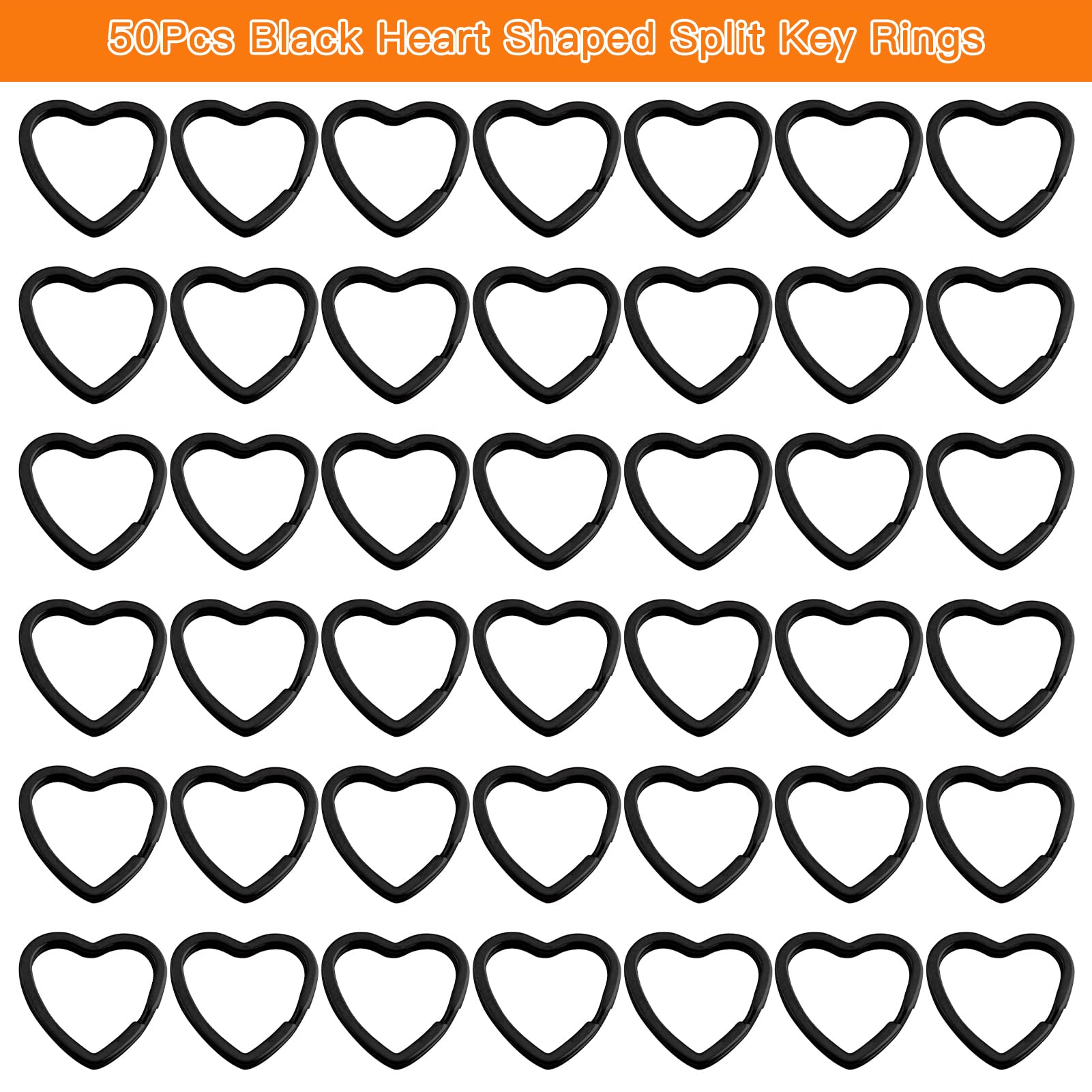 50pcs Heart Key Rings - DIY Metal Keychains for Home, Office & Car Organization | Arts & Crafts Supplies