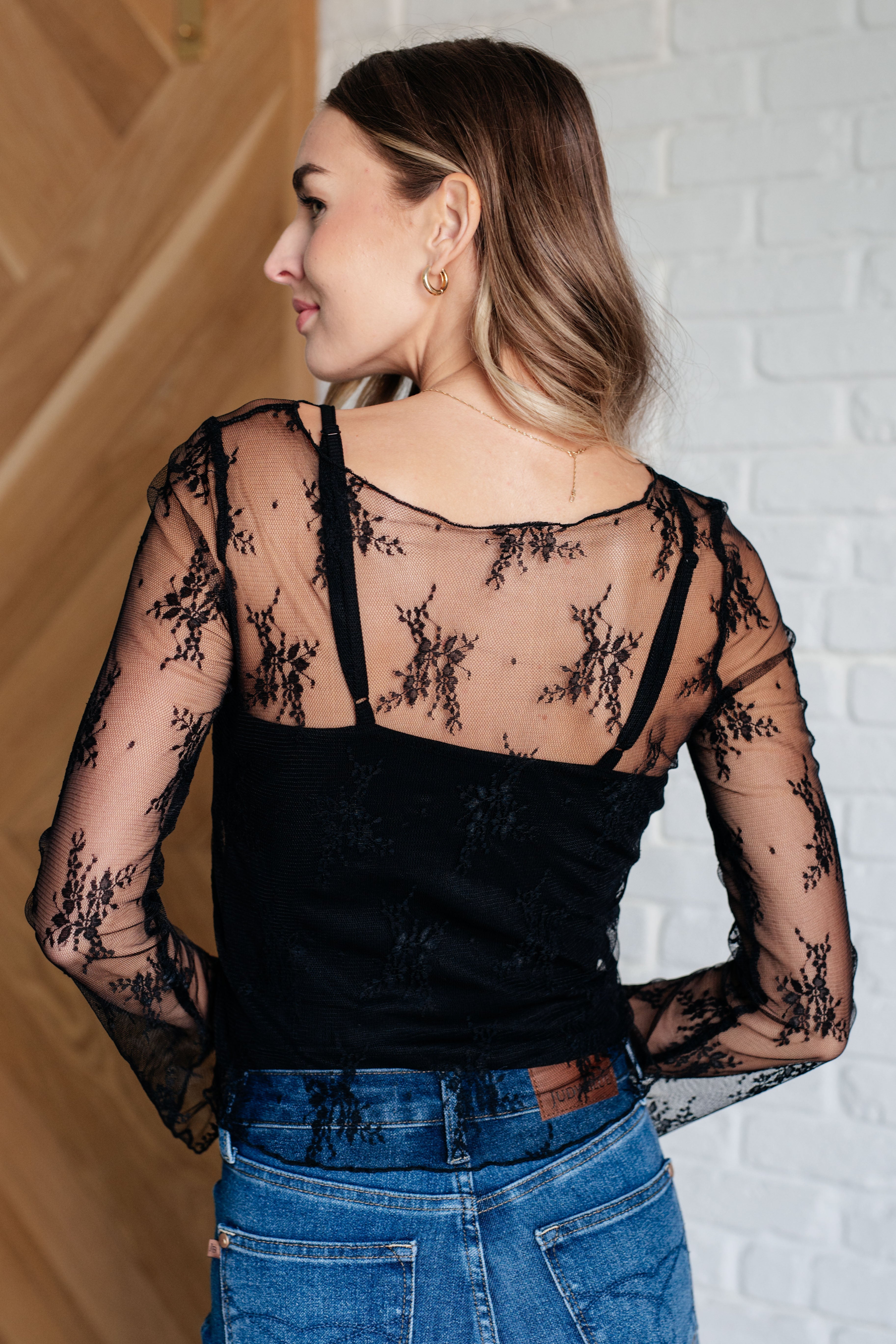 Never Sorry Lace Layering Top in Black - Elegant Women's Fashion Blouse for Casual Wear, Date Night & Special Occasions