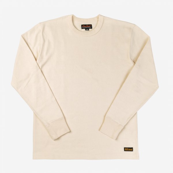 Iron Heart IHTL 1501 11oz Premium Cotton Knit Long Sleeve Crewneck Sweater for Men - Cream - Warm & Comfortable Winter Pullover for Casual Wear & Outdoor Activities