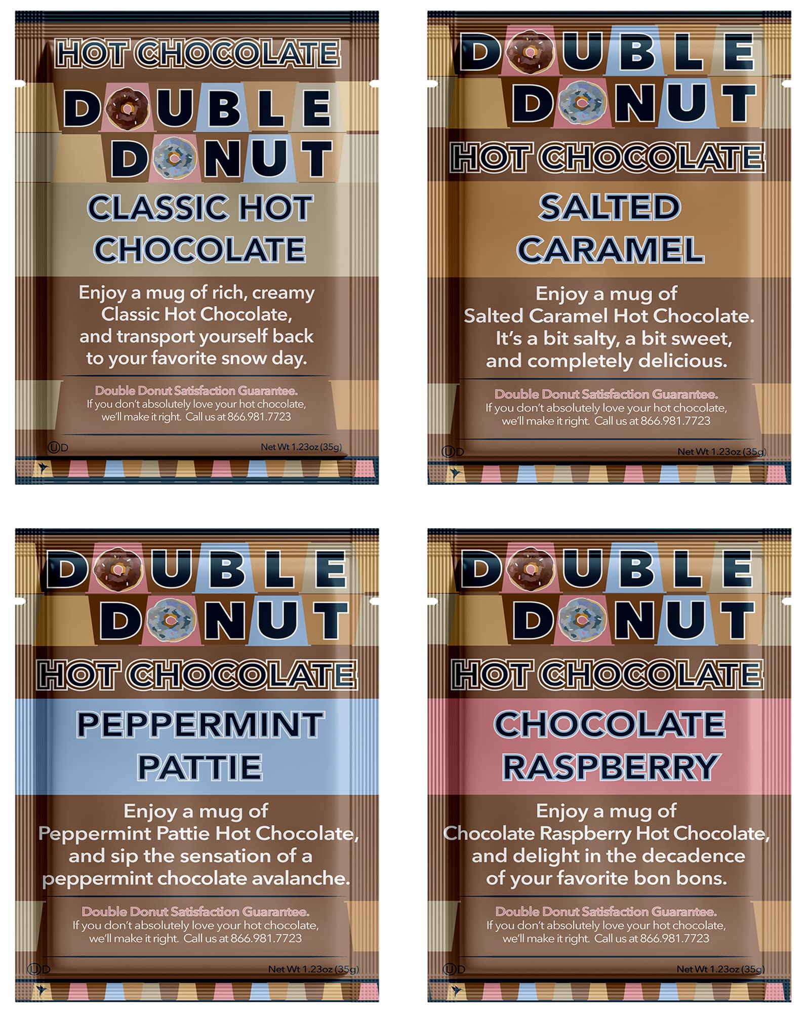 Gourmet Hot Chocolate Mix Variety Pack - 32 Count | Classic, Chocolate Raspberry, Salted Caramel & Peppermint Flavored Hot Cocoa Packets | Perfect Gift Set for Holidays, Christmas & Winter Nights | Cozy Drink for Family Gatherings & Relaxing Evenings