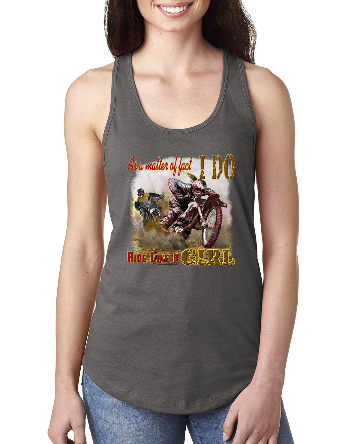 Biker Girl Tank Top - 'I Do Ride Like A Girl' Graphic Racerback Shirt for Women - Perfect for Motorcycle Rides, Car Shows & Casual Outfits