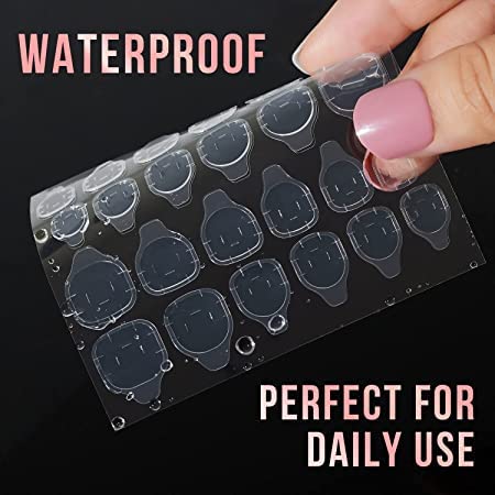 Long-Lasting Double-Sided Waterproof Nail Stickers - 192 Pcs Super Sticky Nail Jelly Decals (8 Sheets) for Salon-Quality Manicures at Home | Perfect for Parties, Weddings & Everyday Wear