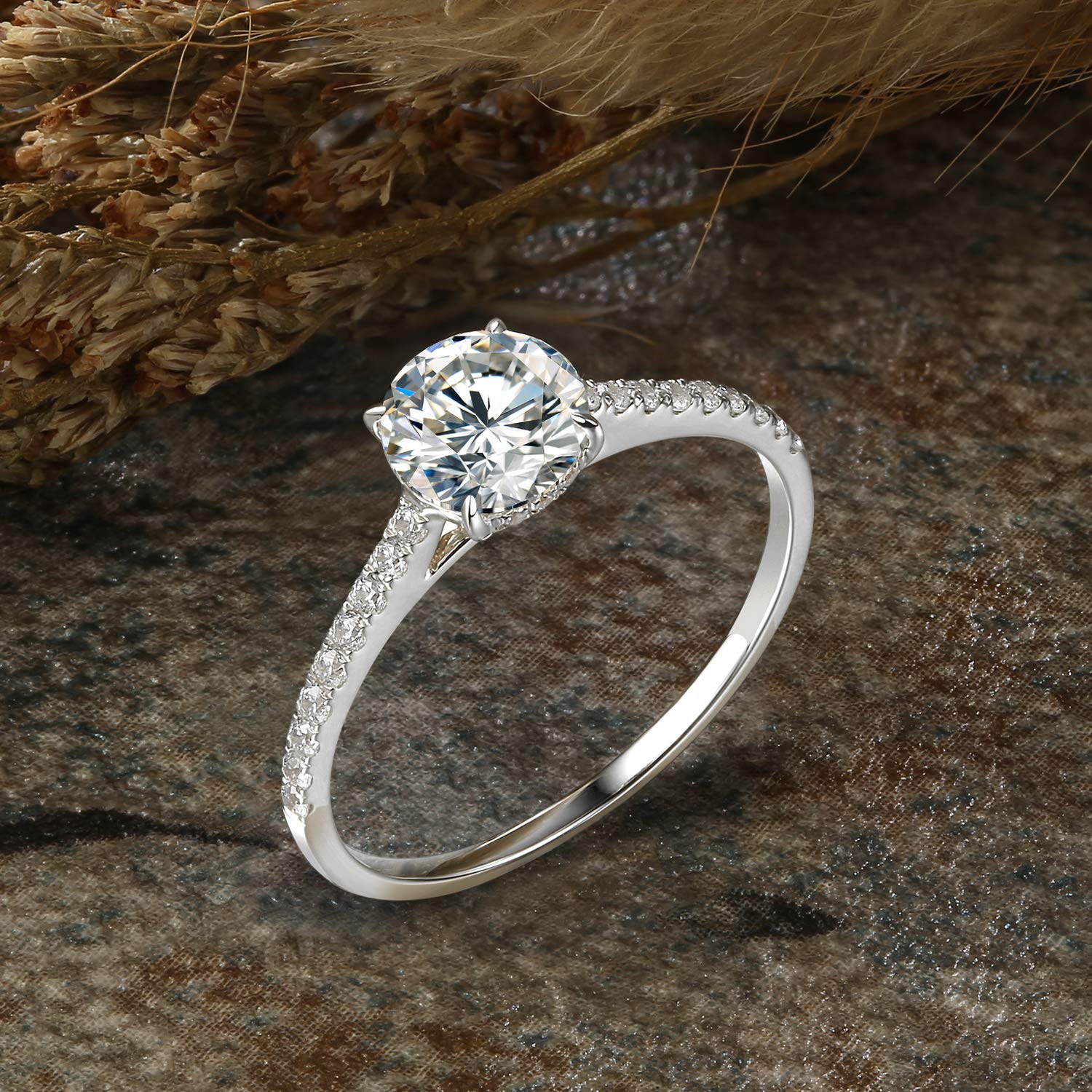 14K Yellow or White Solid Gold 1 Carat Wedding Engagement Ring for Women - Classic Solitaire Diamond Bridal Jewelry for Proposals, Anniversaries & Special Occasions
