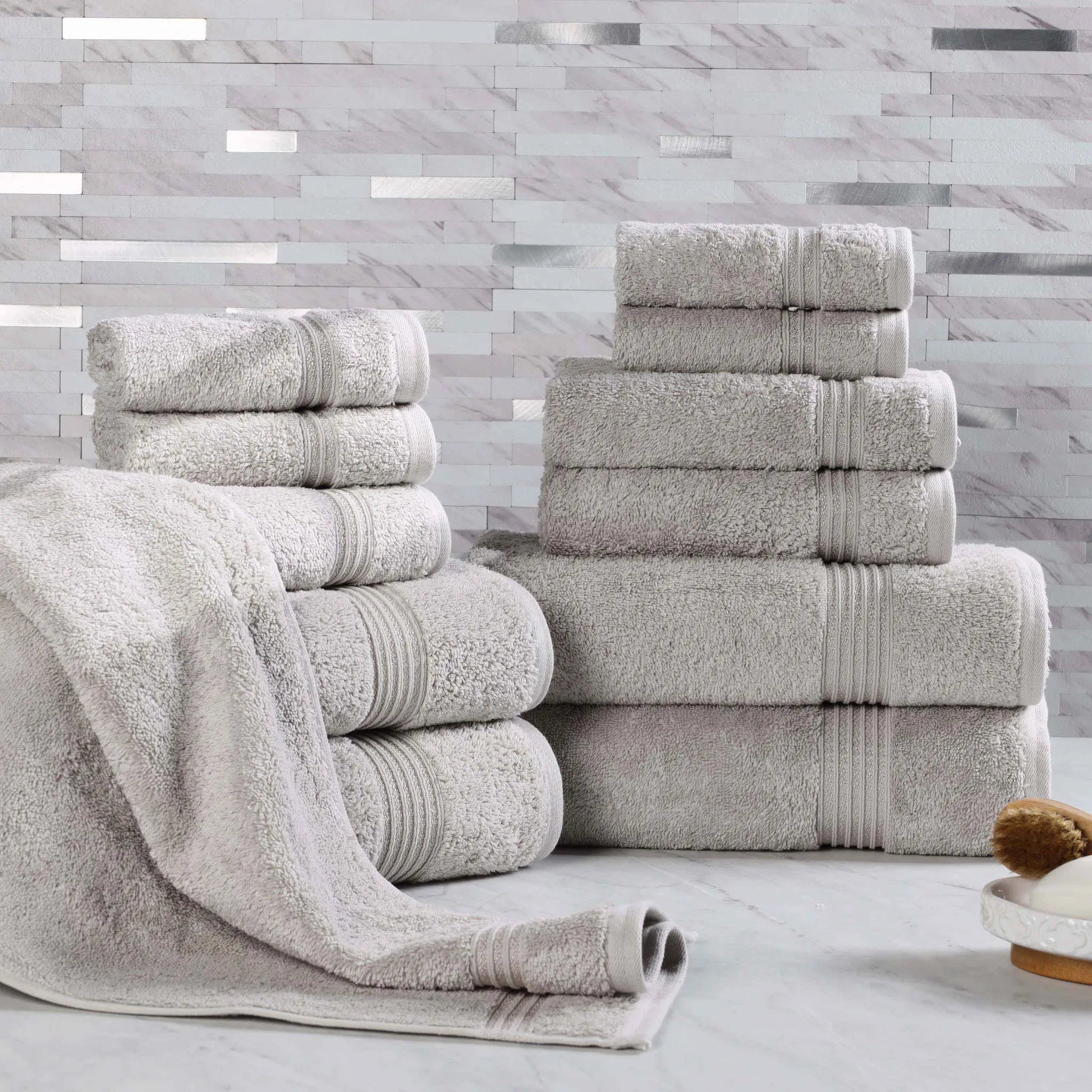 Premium 12-Piece Egyptian Cotton Towel Set - Ultra Soft, Highly Absorbent Bath & Beach Towels for Luxury Spa, Hotel, and Home Use