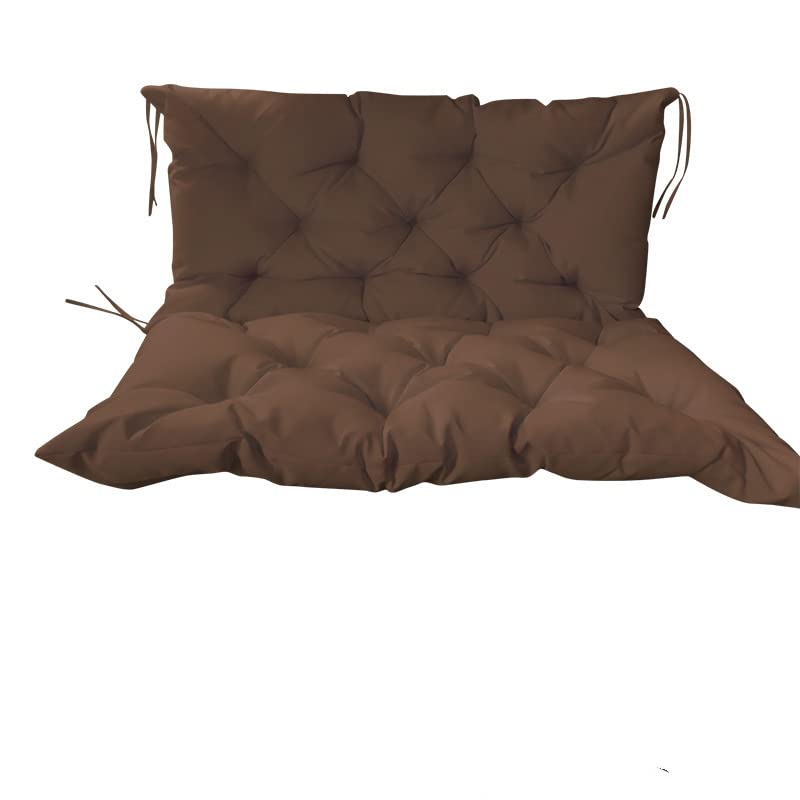 SOBOANT 3-Piece Swing Cushion Set - Replacement Outdoor Swing Cushions for 2-3 Seater Garden Bench, Washable Brown Seat & Backrest Covers (40x40x4 Inches) - Perfect for Patio, Porch, Backyard & Outdoor Relaxation