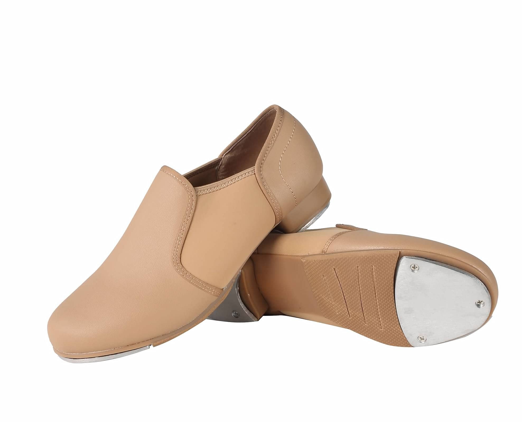 Dynadans Manmade Leather Slip-On Tap Dance Shoes for Women & Men - Comfortable & Durable for Practice & Performances