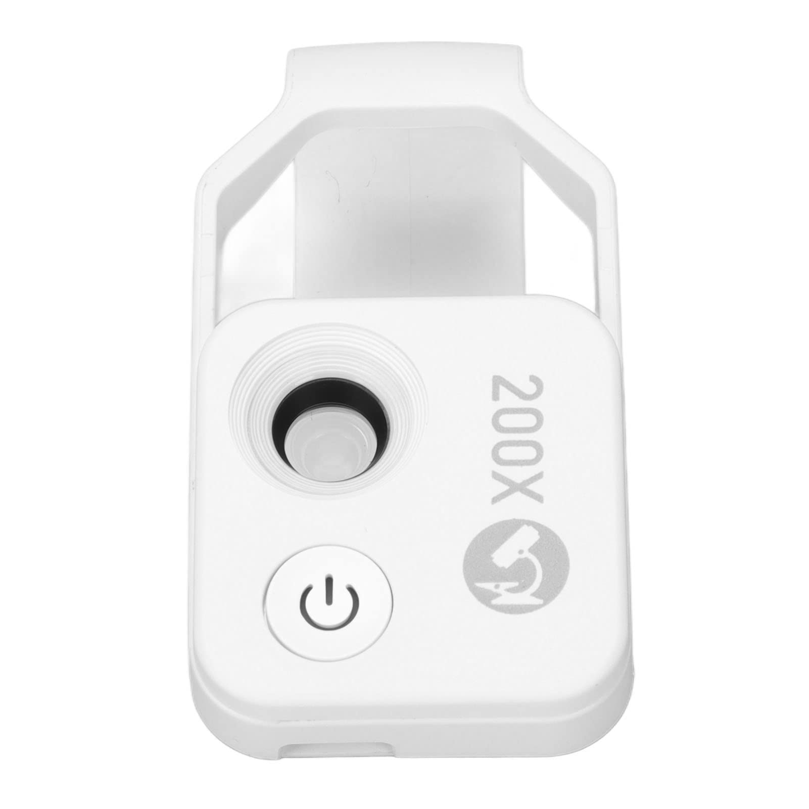 200X Zoom Pocket Phone Microscope with Adjustable LED Light & CPL Lens - Portable Mini Microscope for Plant Study, Coin Inspection & Science Education (White) - Perfect for Hobbyists, Students & Researchers