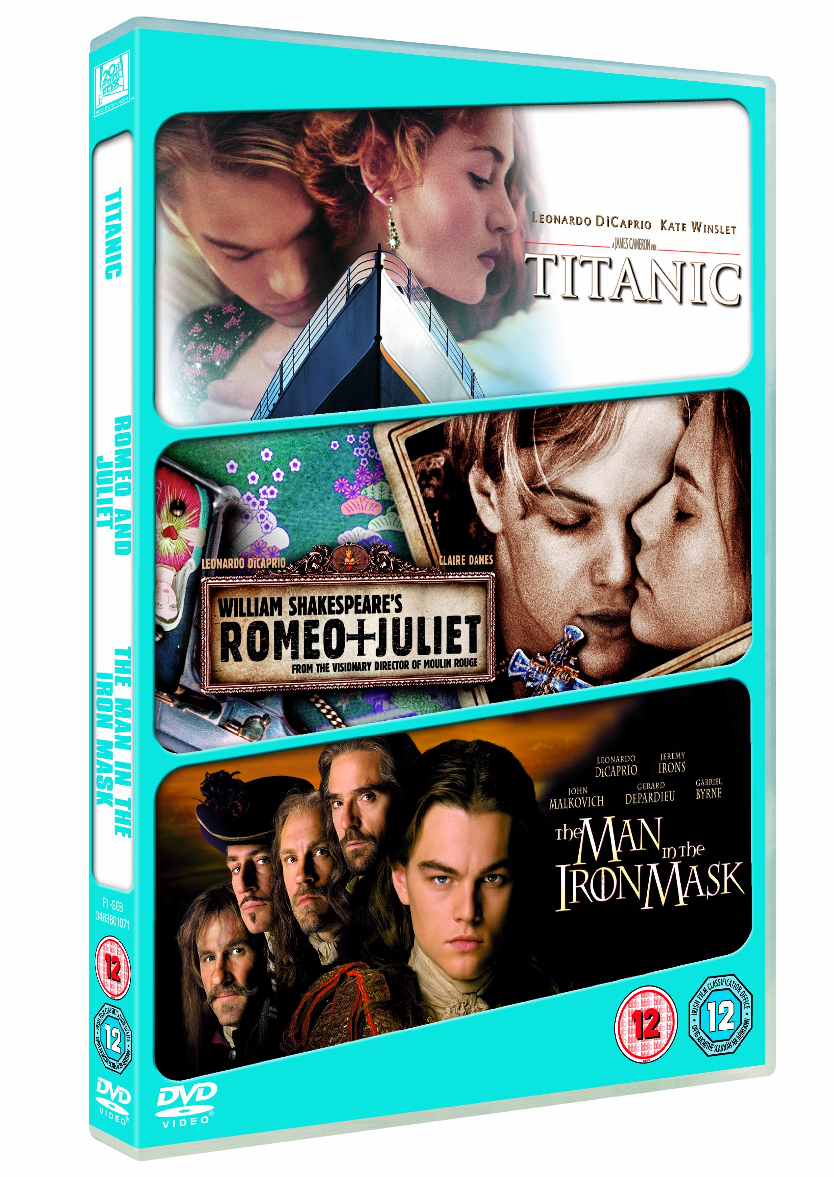 Titanic, The Man in the Iron Mask & Romeo and Juliet DVD Collection - Classic Movie Trilogy for Romantic Nights & Historical Drama Lovers