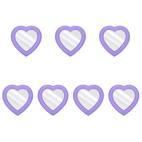 7-Piece Heart-Shaped Wall Mounted & Desktop Makeup Mirror Set - Portable Vanity Mirror for Women - Perfect for Home, Bathroom, Travel & Gift Giving
