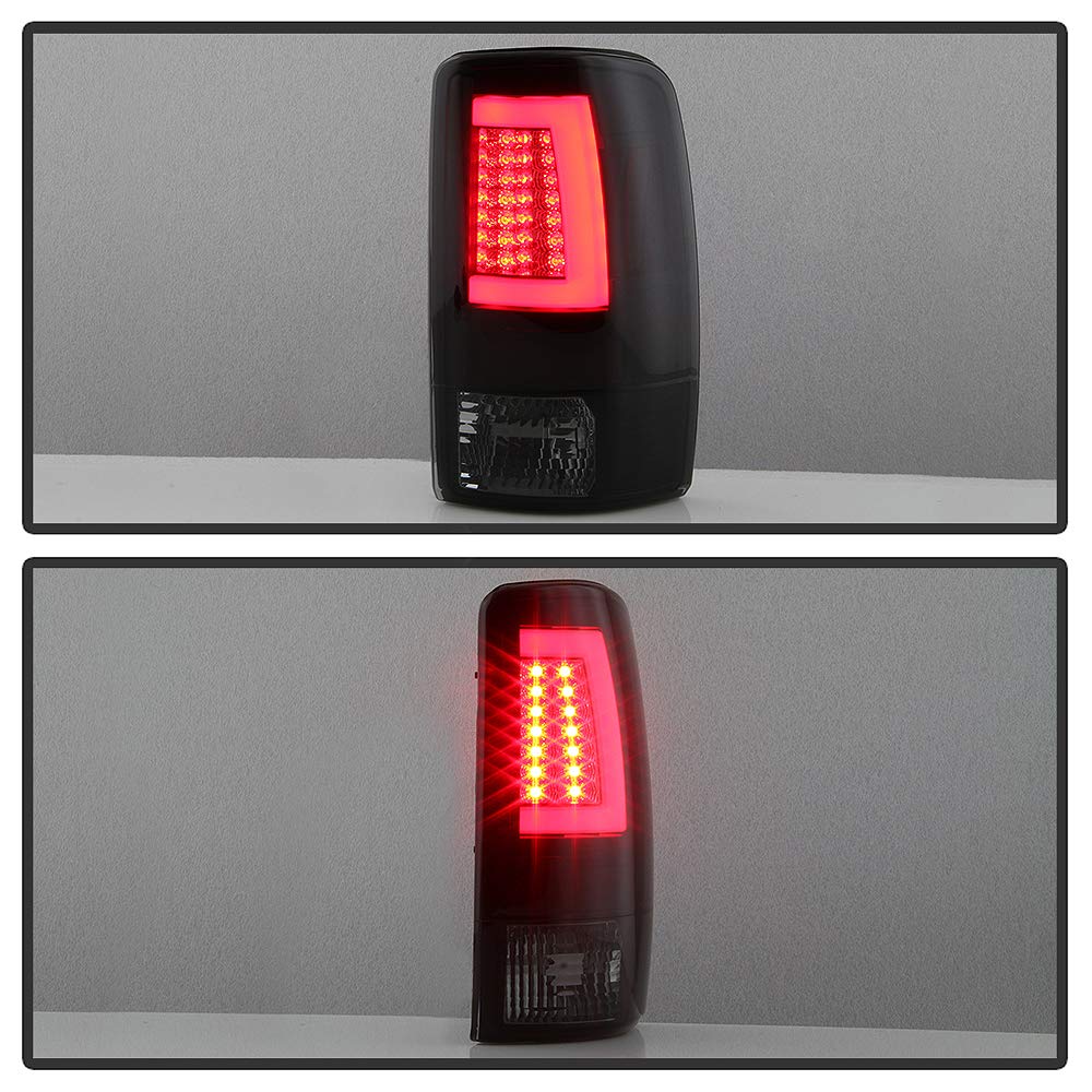ACANII Smoked LED Tube Tail Lights Brake Lamps for 2000-2006 Chevy Suburban 1500/2500 Tahoe & GMC Yukon - Left & Right Pair - Enhanced Visibility & Style for Night Driving & Off-Road Adventures