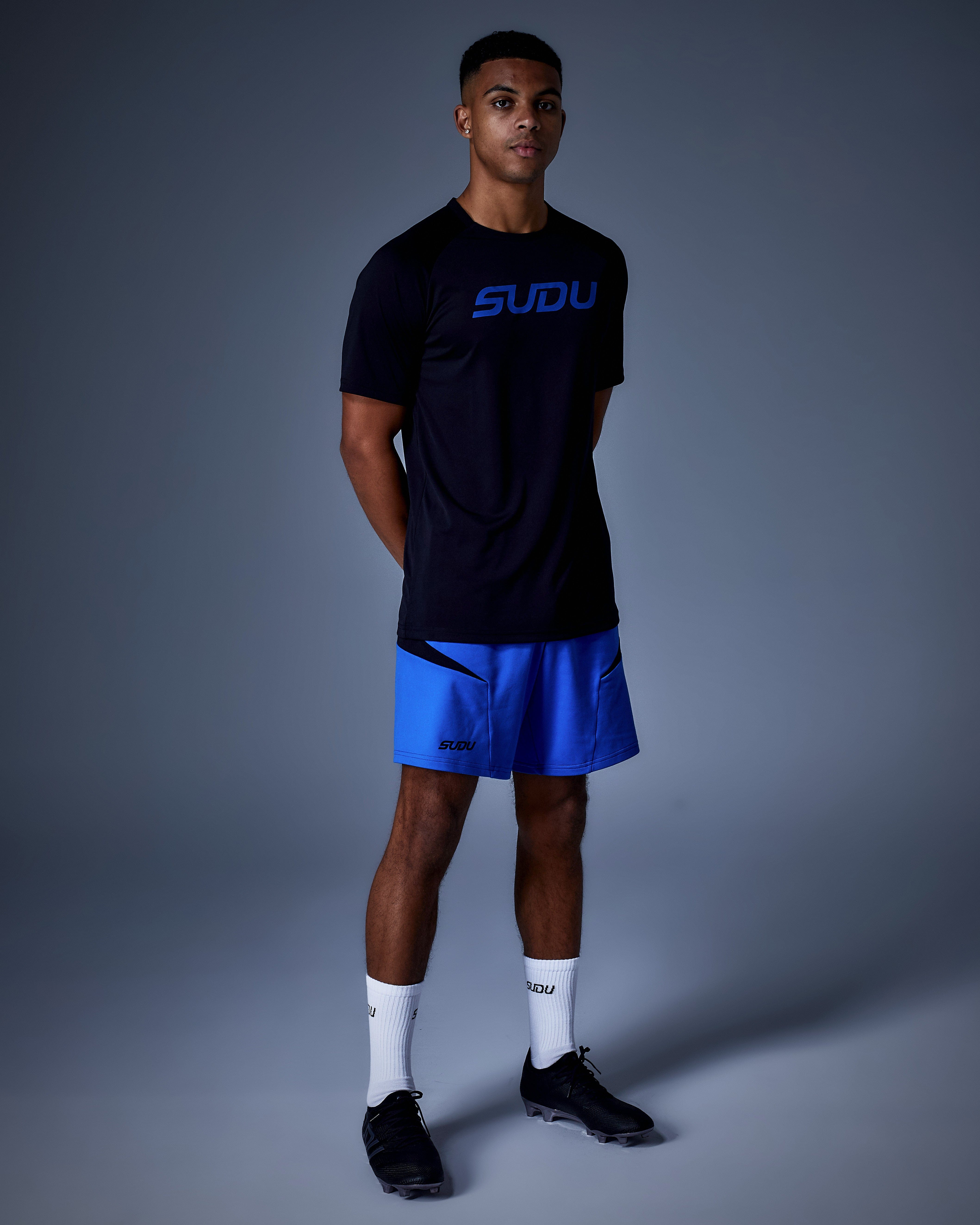 SPS 01 Training Shorts for Men - Lightweight & Breathable Gym Workout Shorts with Pockets - Blue - Perfect for Running, Basketball & Fitness Training