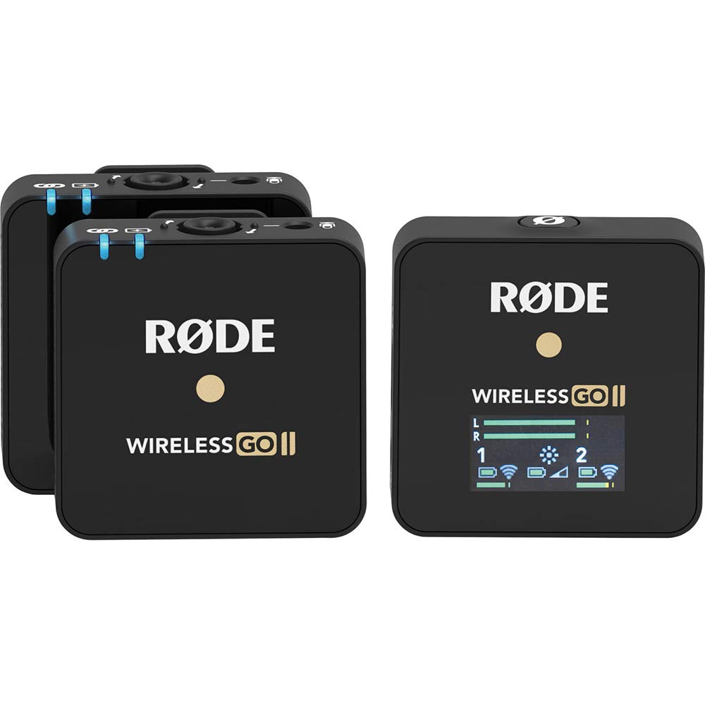 Rode Wireless GO II Compact Wireless Microphone System for 2-Person Recording - Includes 2 Omnidirectional Lavalier Mics - Perfect for YouTube, Podcasting, Interviews & Live Streaming