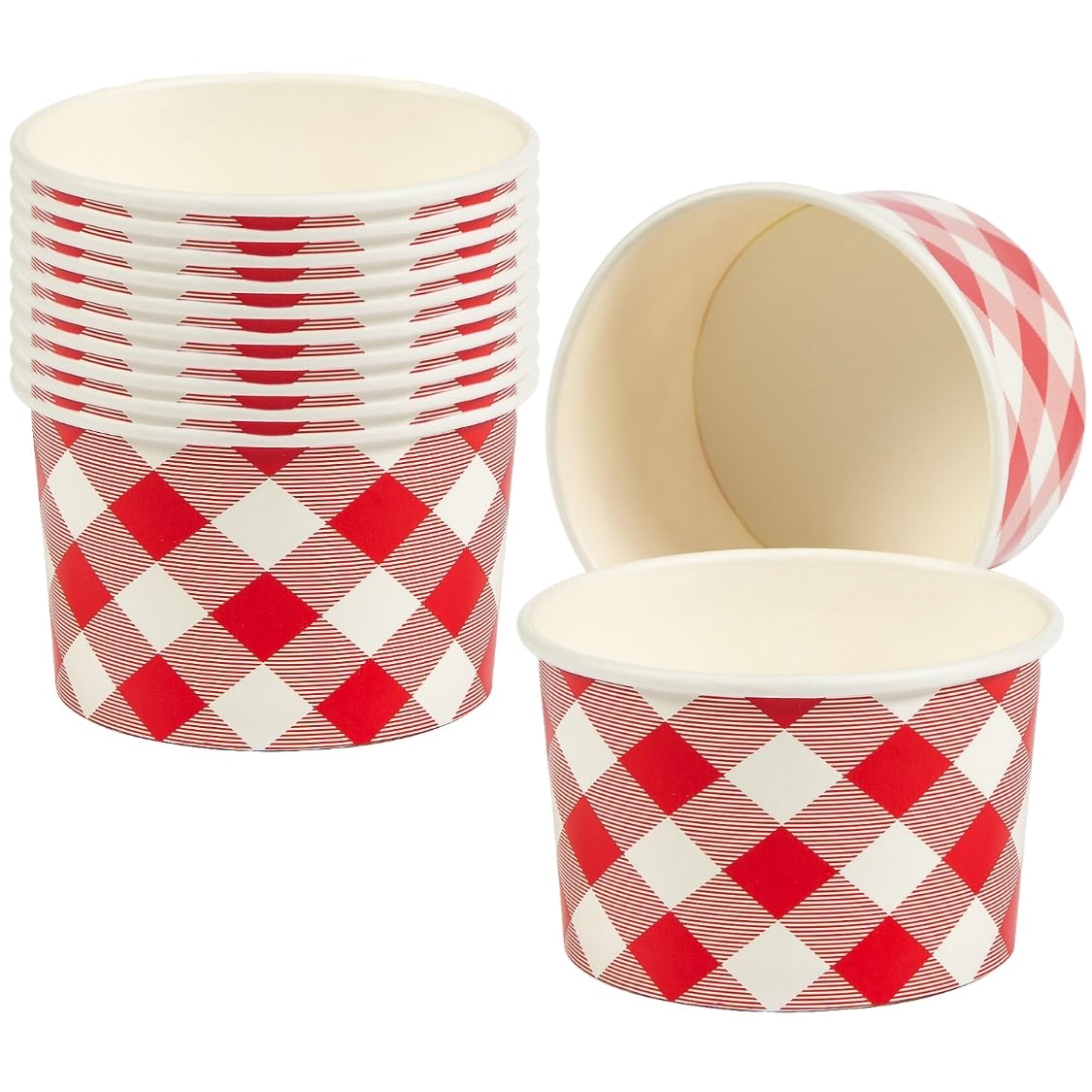 Fun Express Gingham Chili Bowls - 12-Piece Set for Picnics, BBQs & Party Supplies - Durable Melamine Bowls for Outdoor Dining & Entertaining
