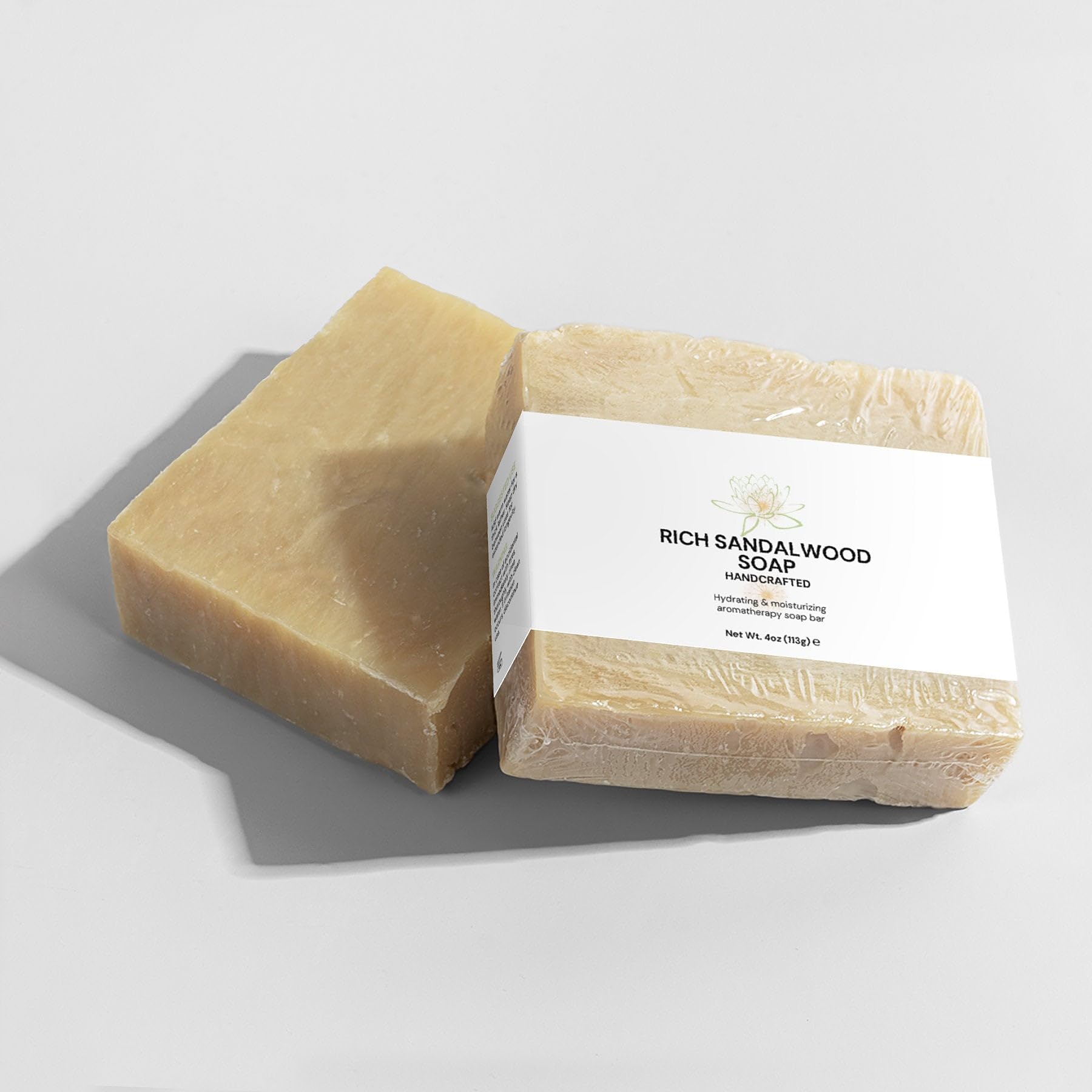 Premium Sandalwood Soap Bar - 100% Natural & Handmade for Men & Women - Moisturizing & Aromatherapy Soap for Relaxation, Spa & Daily Skincare