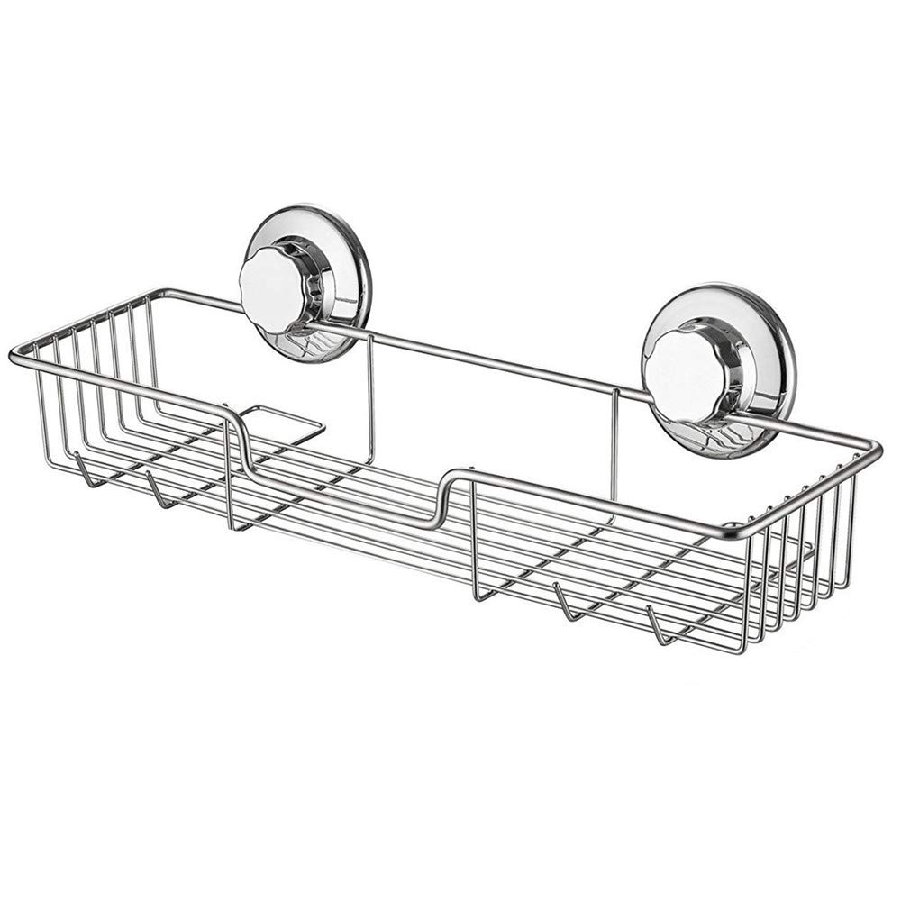 iPEGTOP L-4 Strong Suction Cup Shower Caddy - Rustproof Stainless Steel Bathroom Organizer for Shampoo, Soap, Conditioner & Razor Storage - Perfect for Small Spaces & Clutter-Free Showers
