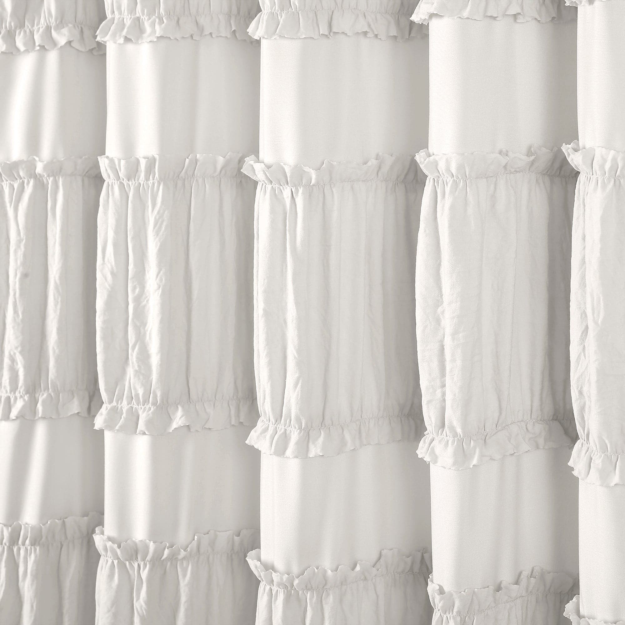 Nova Ruffle Shower Curtain - Waterproof Bathroom Decor with Elegant Ruffles for Modern Home, Perfect for Bathroom, Guest Room, and Spa Retreat