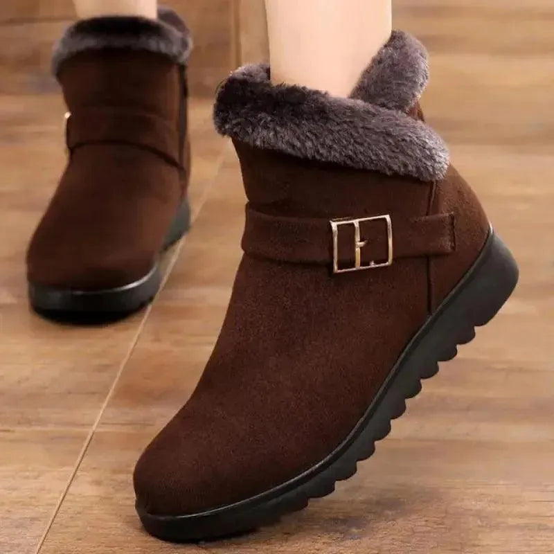 Women's Warm Plush Snow Boots - Waterproof Winter Boots for Women - Cozy Slip-Resistant Snow Shoes for Cold Weather, Hiking & Outdoor Activities
