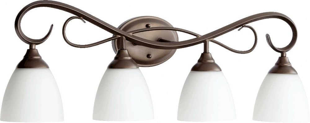 Traditional Ceiling Fan Transitional Four Light Vanity in Bronze/Dark Finish - Perfect for Bedroom, Bathroom, and Living Room Lighting Upgrade