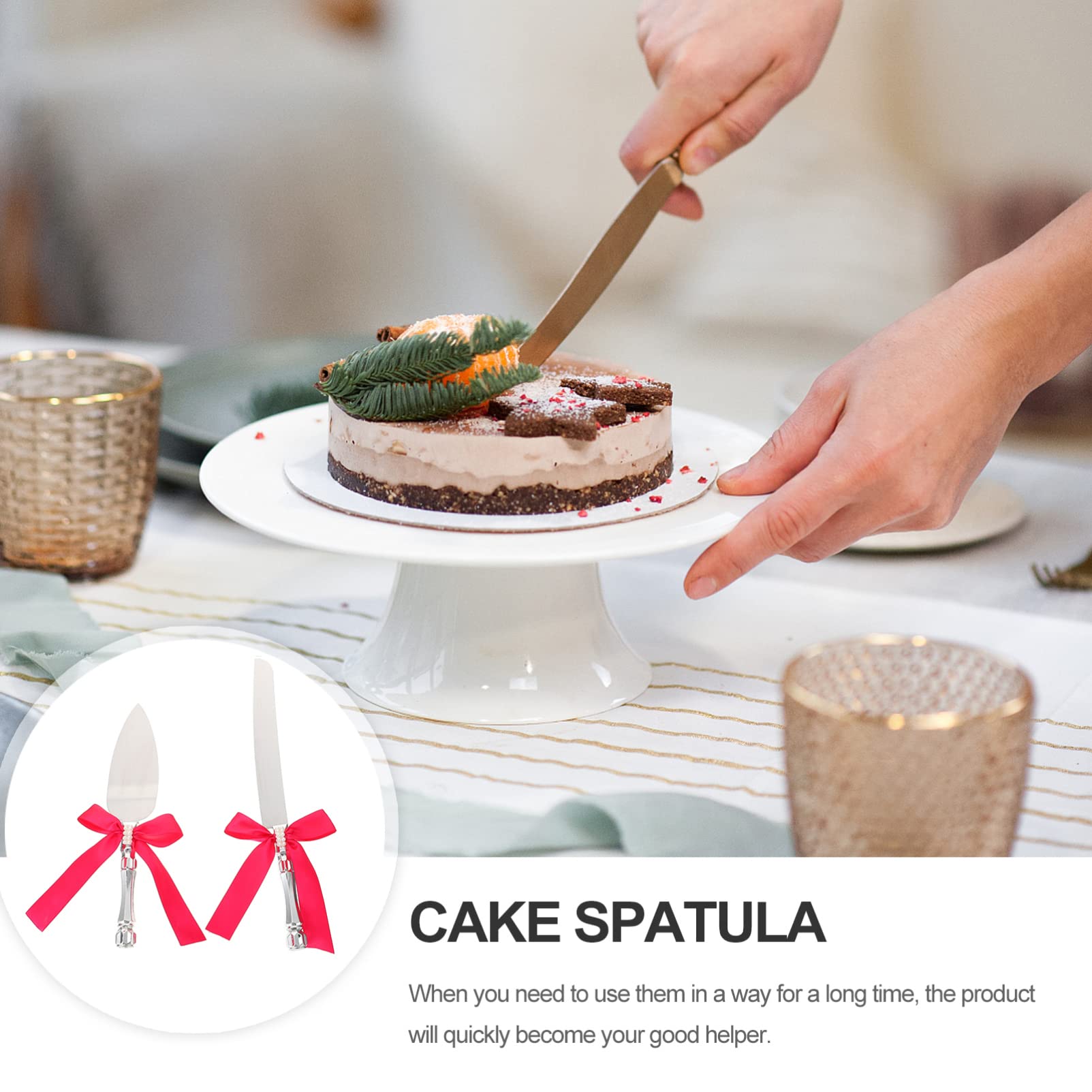 HEMOTON Stainless Steel Cake Spatula Set - Multi-Purpose Kitchen Tool for Cake, Lasagna, Pizza & Pie Cutting - Portable Wedding & Party Serving Utensil