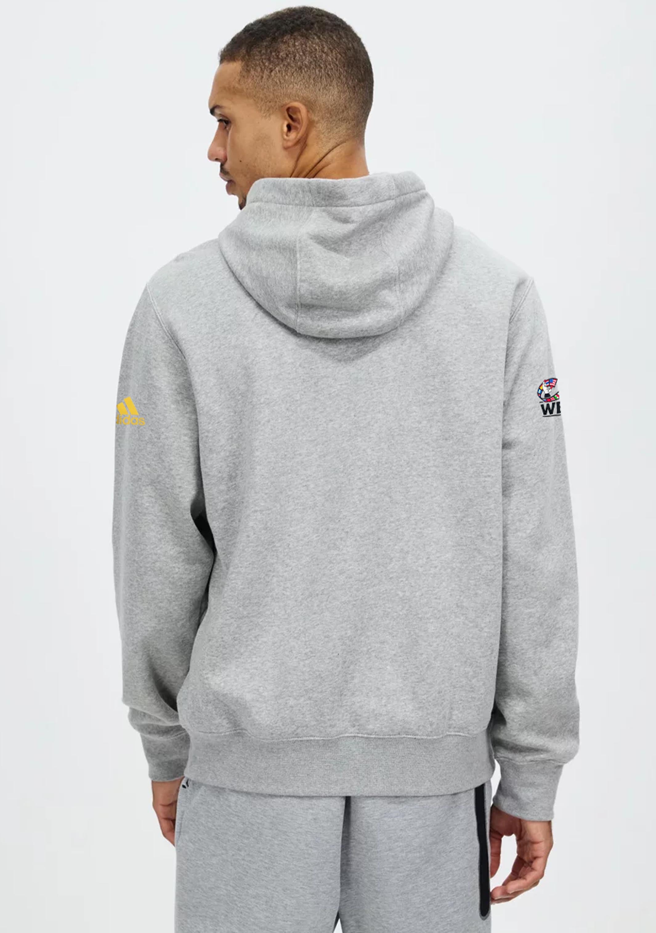 Adidas Men's WBC Heritage Hoodie - Grey Cotton Pullover Sweatshirt for Casual Wear, Gym & Street Style