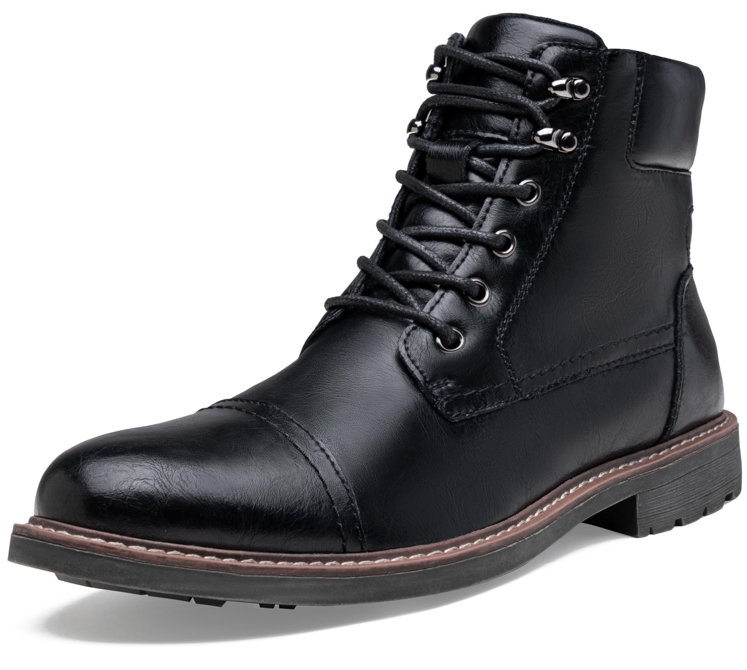 Jousen Men's Leather Retro Dress Boots - Cap Toe Formal Boots for Business & Casual Wear | Perfect for Office, Parties & Date Nights