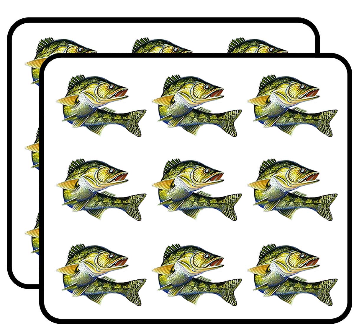 2-Inch Walleye Vinyl Stickers - 18 Pack Durable Waterproof Decals for Laptop, Car, Phone, Cooler & Fishing Gear - Perfect for Outdoor Enthusiasts & Anglers
