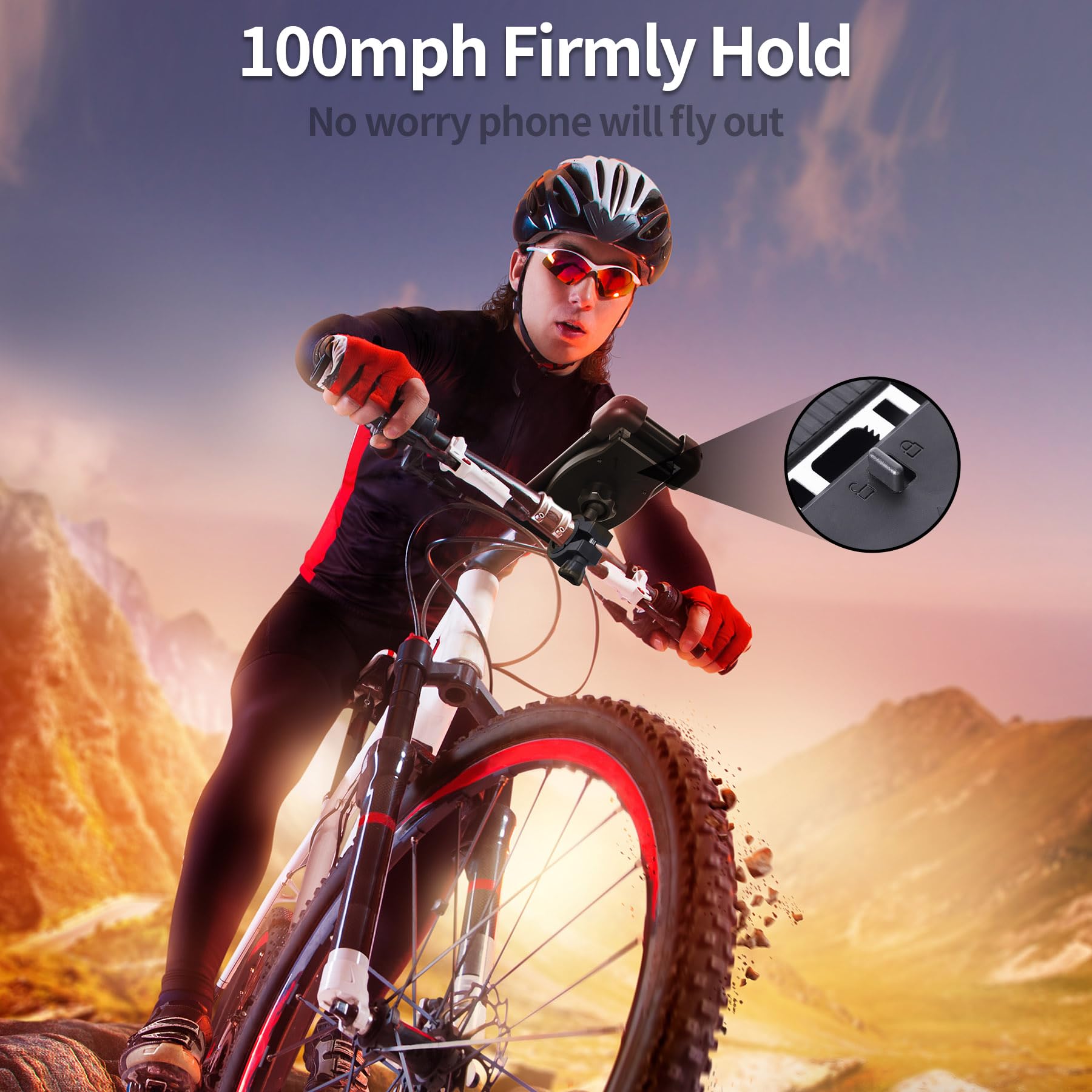 VATAPO Motorbike Phone Mount - Universal Bike/Scooter Phone Holder, Secure Cell Phone Clamp for 4.7-7.2