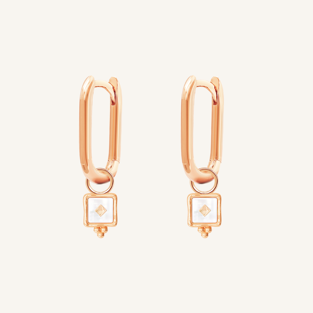 Trendy Intuition Rectangle Hoops Earrings for Women - Gold Plated Geometric Dangle Earrings - Perfect for Parties, Weddings & Everyday Wear