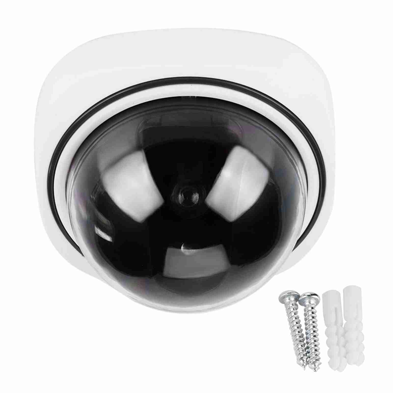 Fake Security Camera Wireless - Indoor Outdoor Dummy Dome Surveillance Camera for Home & Office - Deter Burglars with Realistic Video Simulation (Ideal for Stores, Garages, and Apartments)