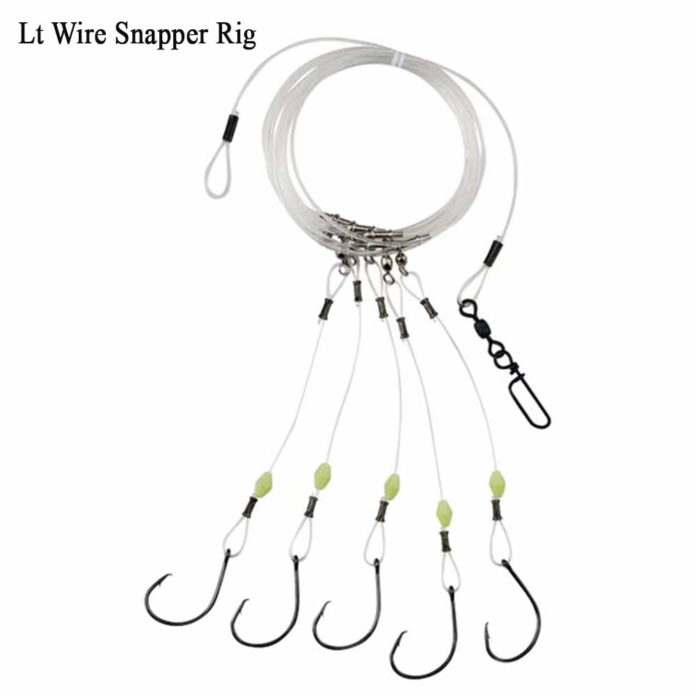 Capt. Harry's 5 Hook Deep Dropping Rigs for Saltwater Fishing - Premium Offshore Trolling Lures for Grouper, Snapper & Bottom Fish - Ideal for Deep Sea Fishing & Boat Angling