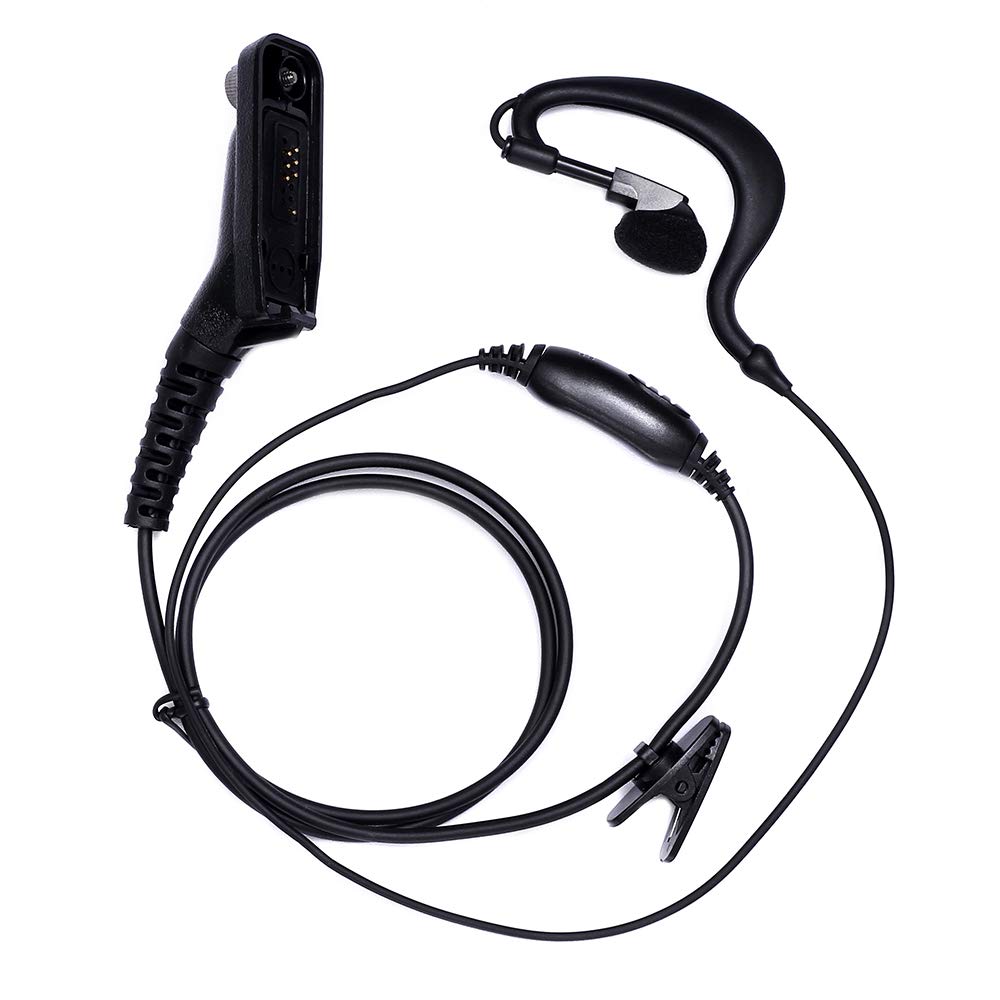 APX 6000 Surveillance Earpiece with Microphone - G Shape Covert Headset for Motorola XPR 7550e, XPR 7550, XPR 6550, APX 8000, XPR 7580 2-Way Radios & Walkie Talkies (5-Pack) - Ideal for Security, Law Enforcement & Event Communication