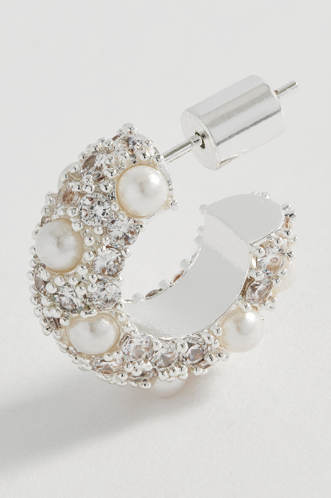Elegant Pearl and Cubic Zirconia Hoop Earrings for Women - Perfect for Weddings, Parties & Special Occasions