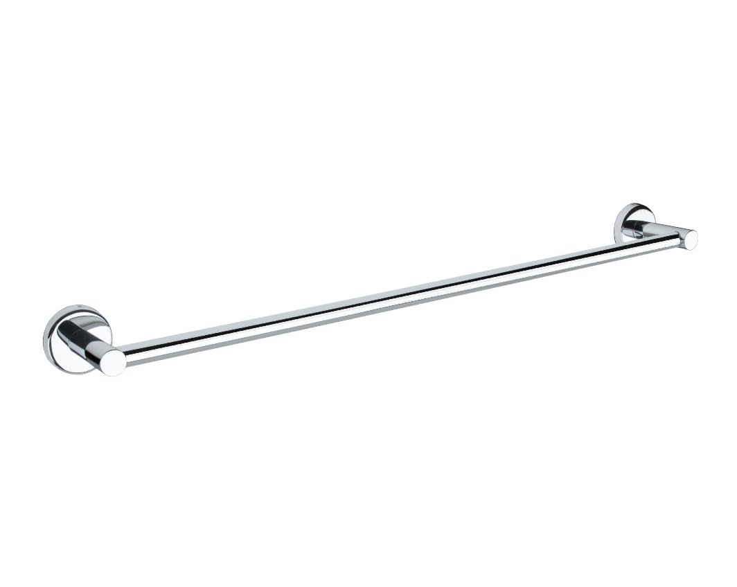 DDECOY 24 Inch Stainless Steel Bathroom Towel Rod - Single Victoria Style Towel Bar, Hanger, Holder & Rack for Bathrooms | Rust-Resistant Bath Accessories (600mm) | Perfect for Spa, Guest Bath & Master Bathroom Decor