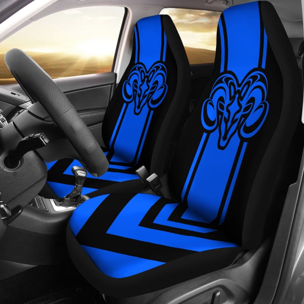 Premium Black & Blue Dodge Ram Custom Car Seat Covers - Perfect Fit for 2016-2022 Models (212603) | Waterproof & Durable Protection for Road Trips & Daily Commutes
