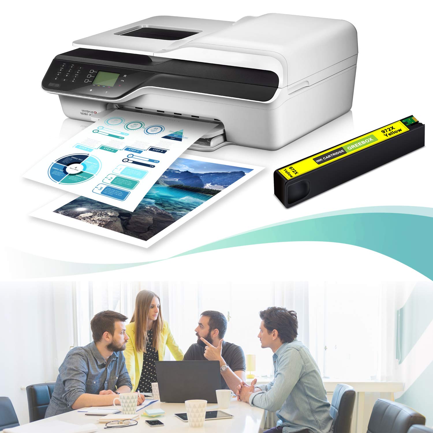 HP 972X Yellow Ink Cartridge Replacement for Pagewide Pro Printers - Home & Office Use