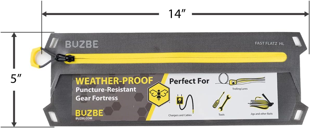 Buzbe Fast Flatz Waterproof Gear Pouch - Compact Outdoor Storage for Camping, Hiking & Travel Accessories