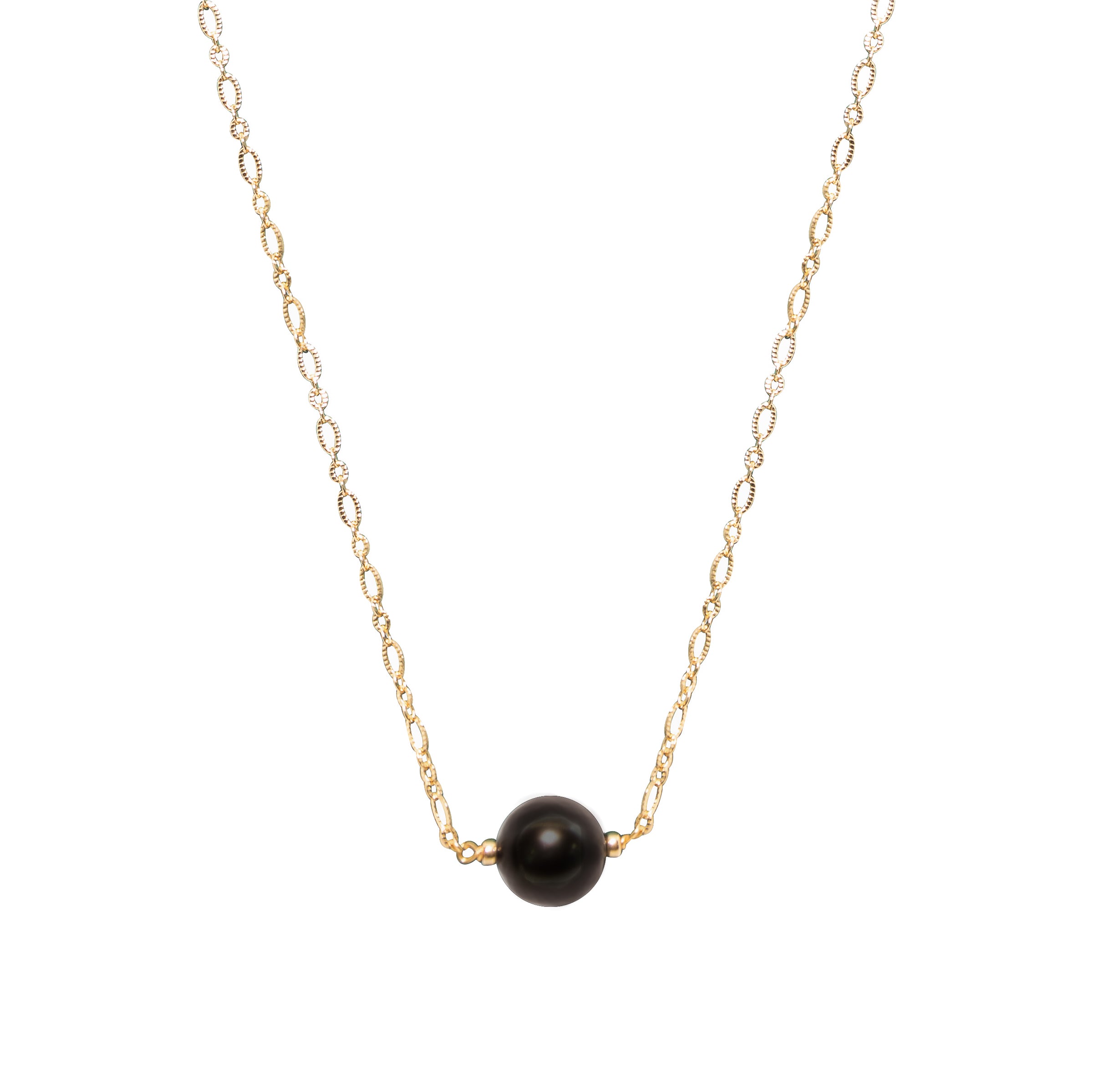 Luxury Golden Enigma Tahitian Pearl Necklace for Women - Elegant Black Pearl Jewelry Gift for Wedding, Anniversary & Special Occasions