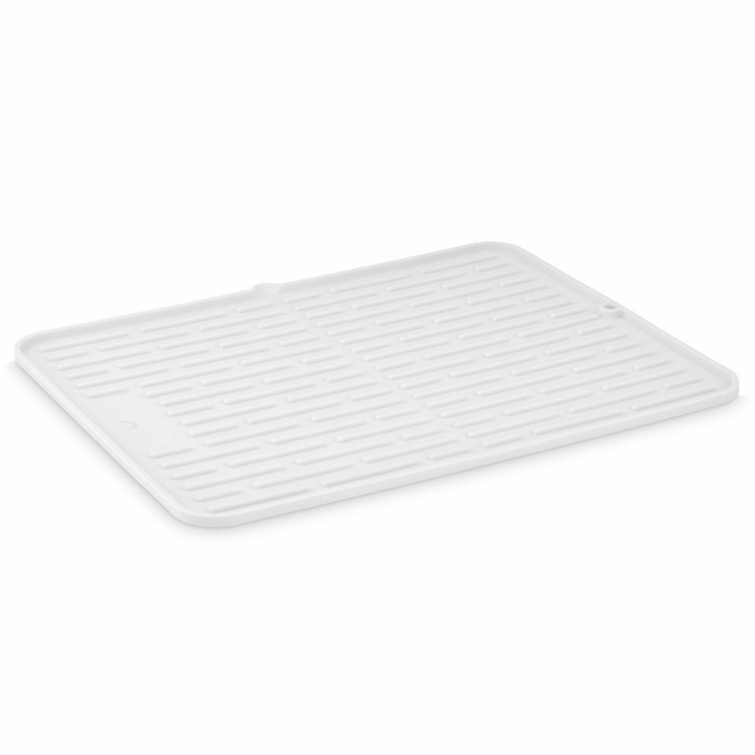 DESIGNSTUFF Large White Folding Silicone Drying Mat with Drainage Hole - Perfect for Kitchen Countertops, Dish Drying Racks & Space-Saving Storage