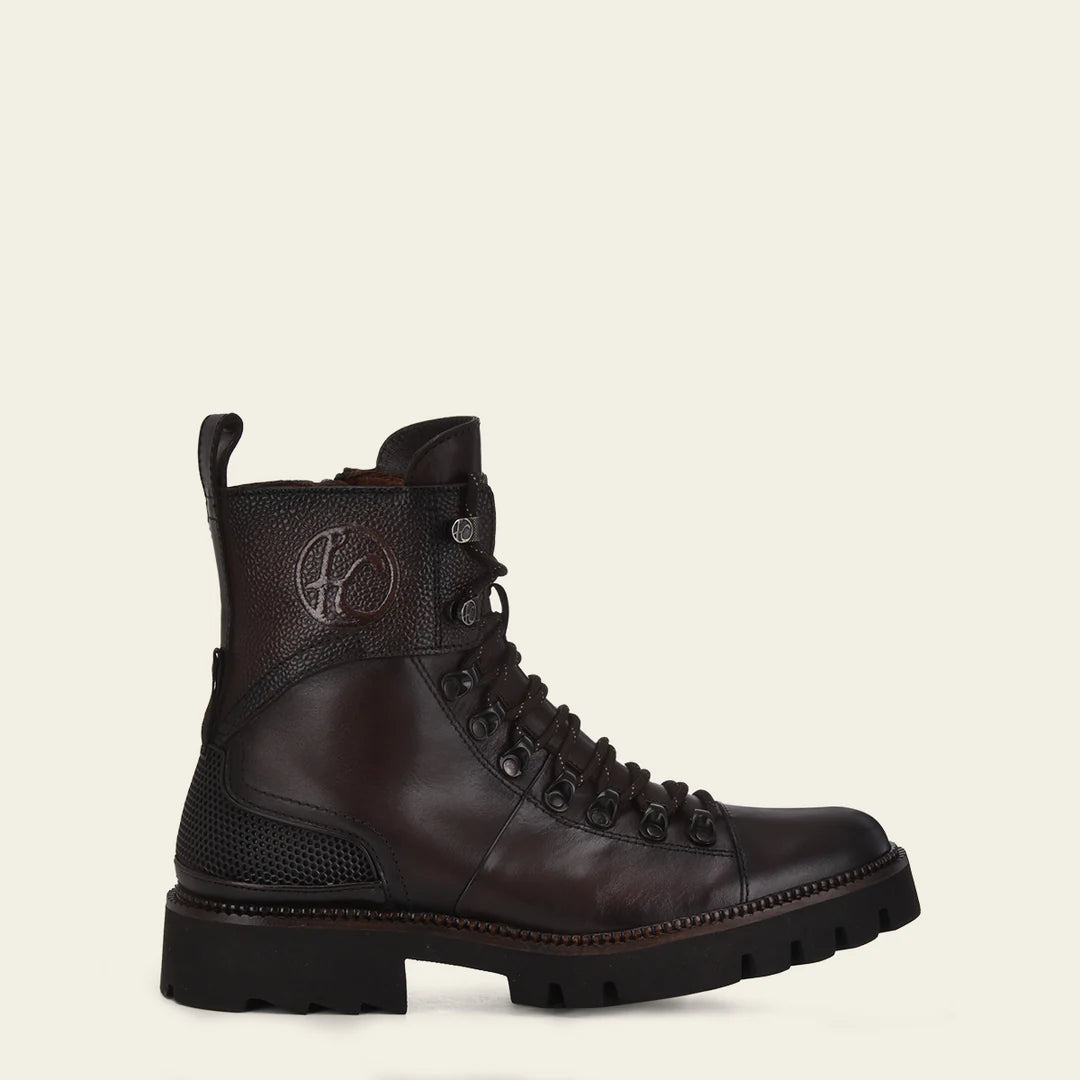 Franco Cuadra Men's Casual Chocolate Brown Leather Cowboy Ankle Boots with Zip - Perfect for Western Wear, Country Outfits & Everyday Comfort