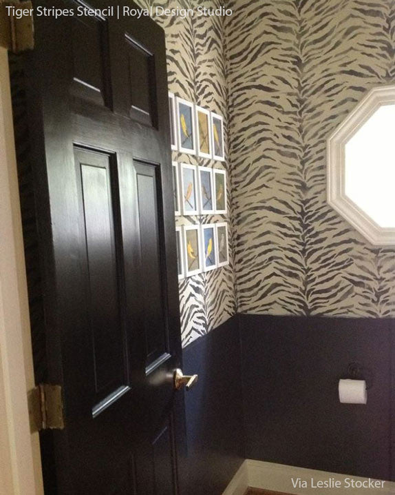 Tiger Stripes Allover Wall Stencil - Reusable DIY Painting Template for Jungle, Safari & Kids Room Decor - Perfect for Home, Nursery & Accent Walls